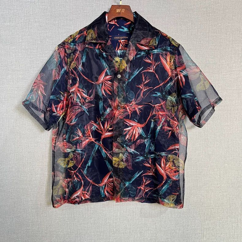 Louis Vuitton Louis Vuitton Sheer Floral Short Sleeve Shirt- DMC Size US S / EU 44-46 / 1 - 1 Thumbnail