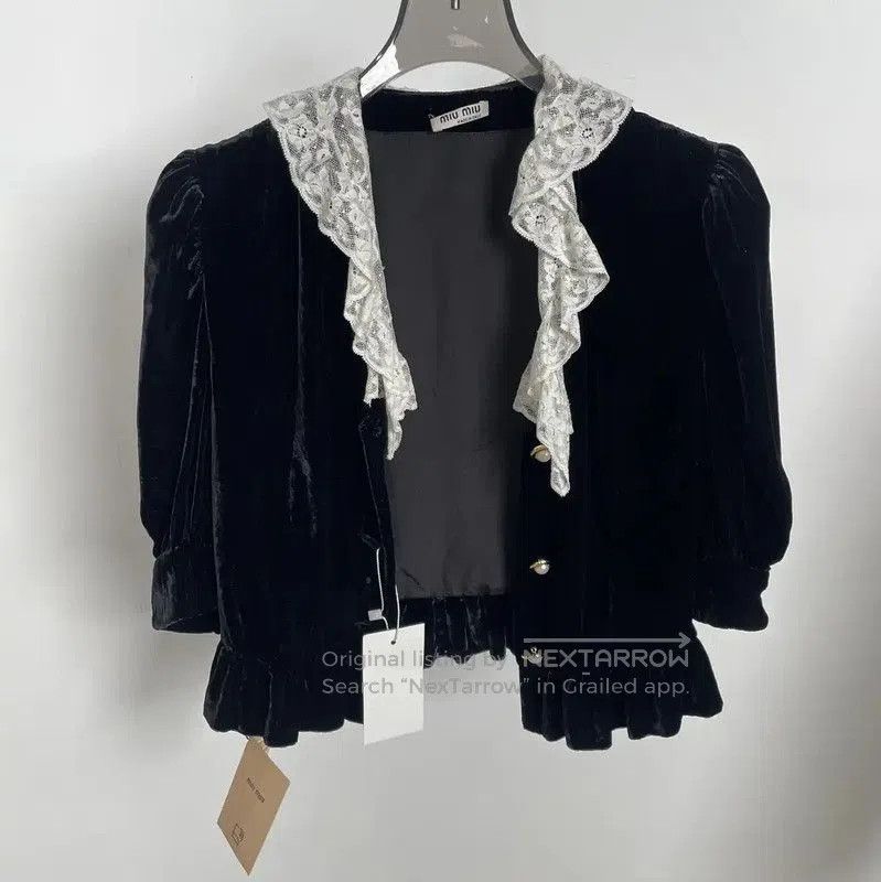 Miu Miu Summer Black Short Sleeve Blouse .