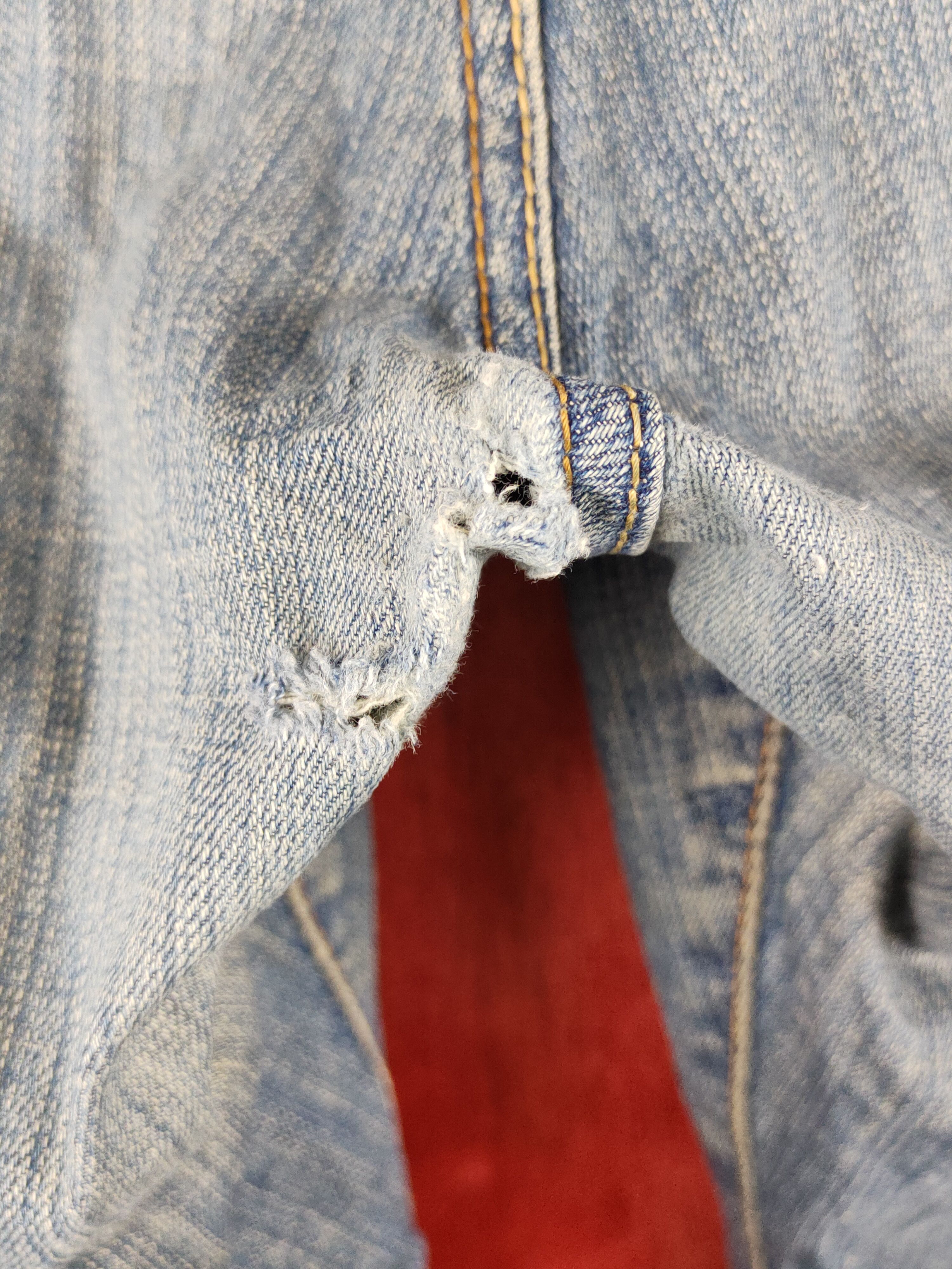 Edwin Edwin Blue Faded Distressed Ripped Jeans #S2238 Size US 39 - 9 Thumbnail