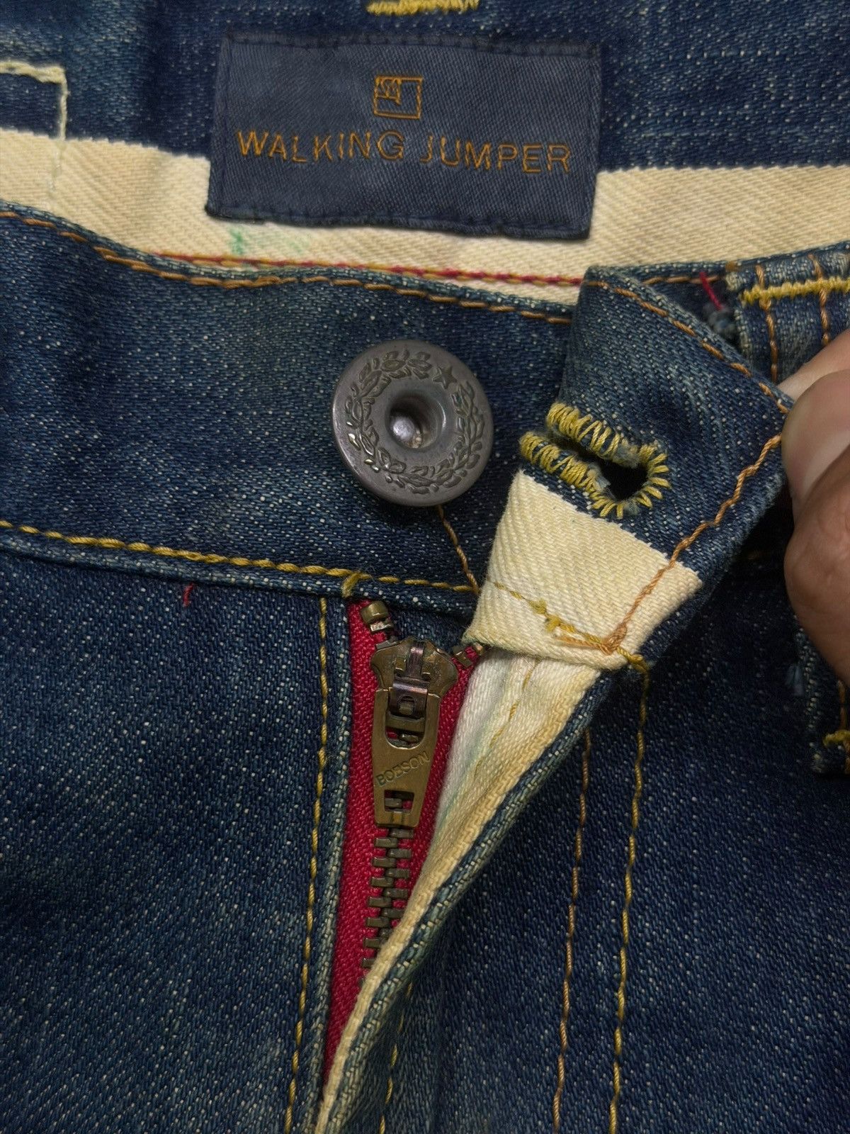 Hysteric Glamour Vintage Walking Jumper by Bobson Japanese Denim Side Stripe Size US 31 - 12 Thumbnail