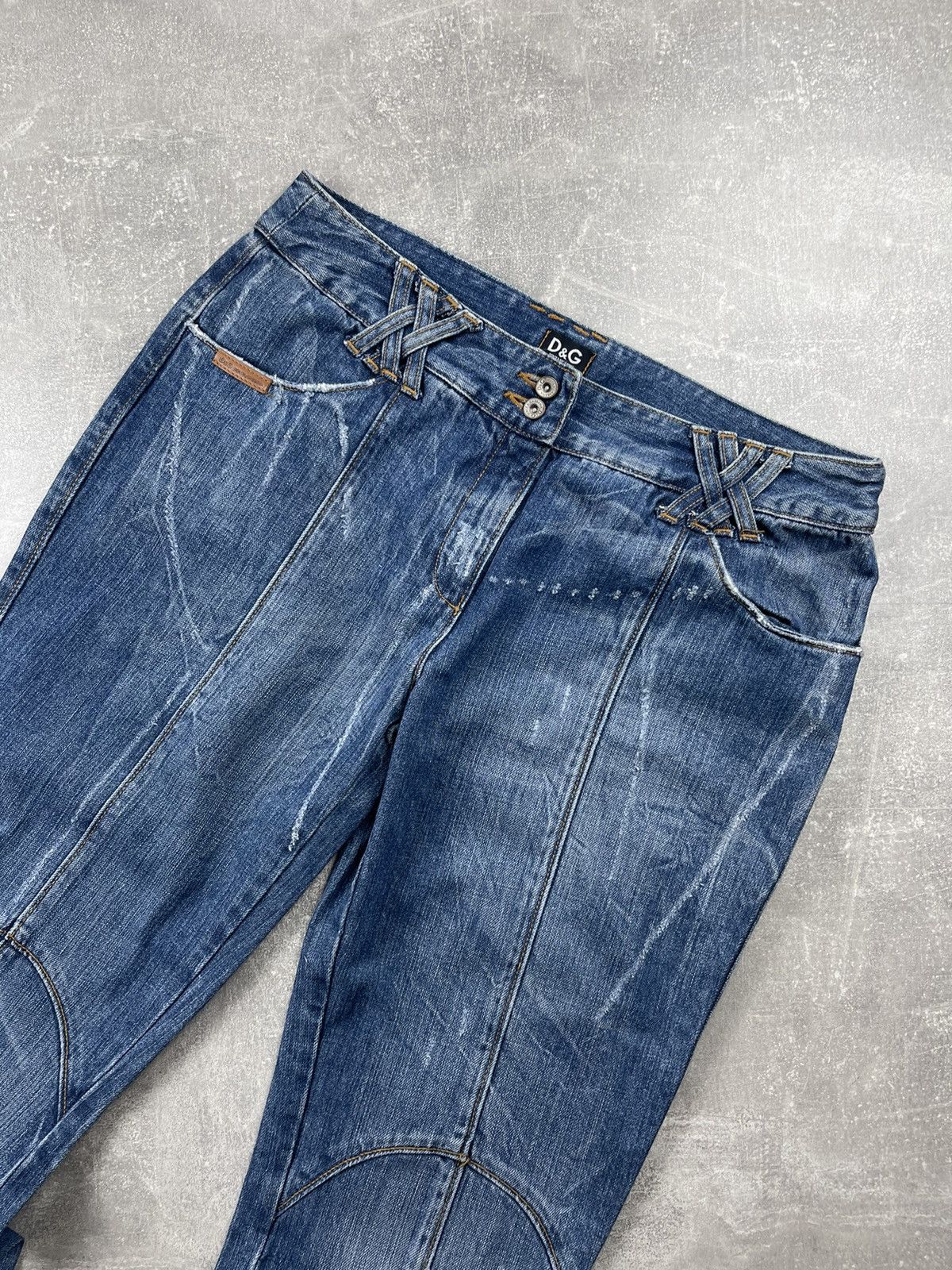Dolce & Gabbana Dolce & Gabbana Distressed Flared Jeans Y2K Designer Denim Size 32" / US 10 / IT 46 - 8 Thumbnail
