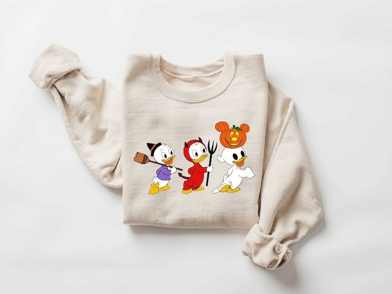 Designer Halloween Cartoon Sweatshirt, Duck Sweater Size L / US 10 / IT 46 - 1 Thumbnail