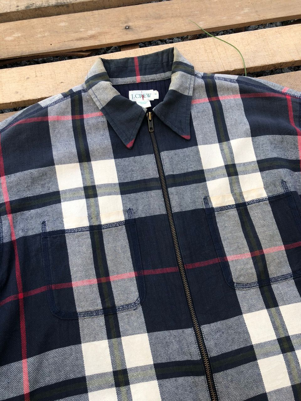 J.Crew Vintage J.Crew Nova Check Zipper Jacket Size US L / EU 52-54 / 3 - 5 Thumbnail