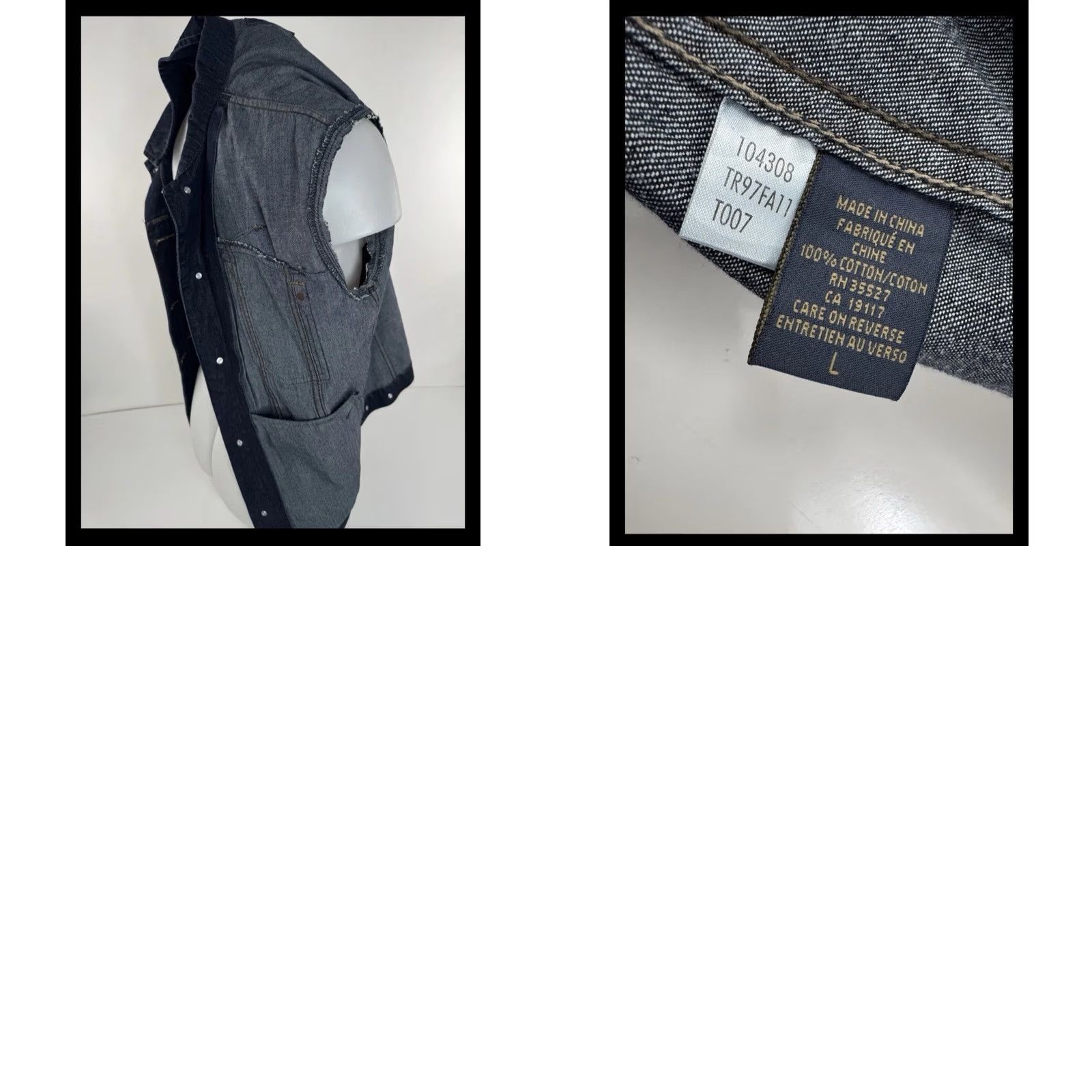 Denime GIRBAUD Denim Trucker Vest L Men Blue Vintage Mens Vest 90s Style Jeans Jacket No Sleeves Size US L / EU 52-54 / 3 - 8 Thumbnail