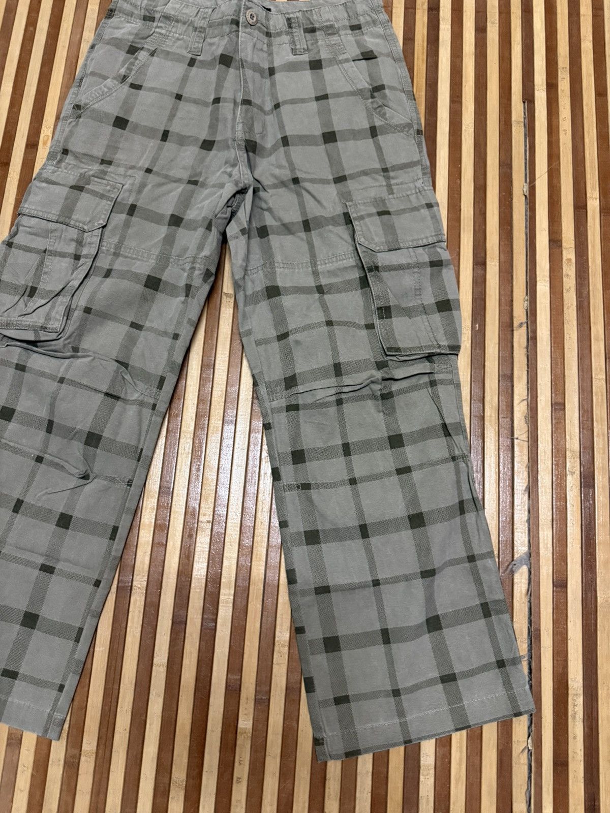 KISS KISSMARK AUTHENTIC Checkered Cargo Pants Streetwear W28X26 Size US 28 / EU 44 - 3 Thumbnail