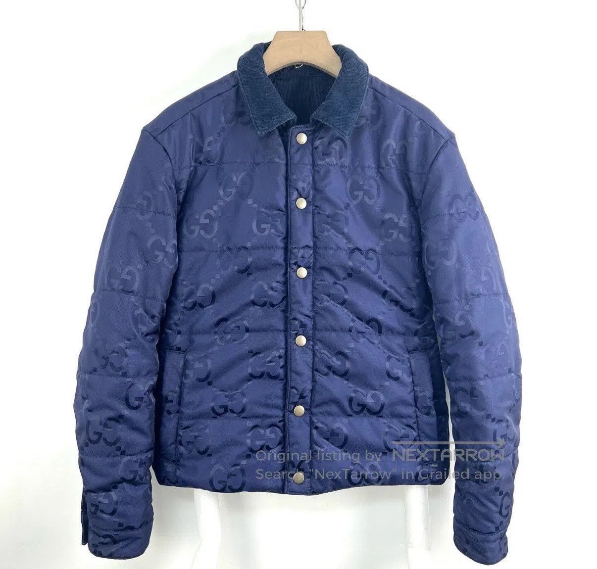 Gucci Blue Corduroy Button-Front Jacket Size S. Size US S / EU 44-46 / 1 - 2 Thumbnail