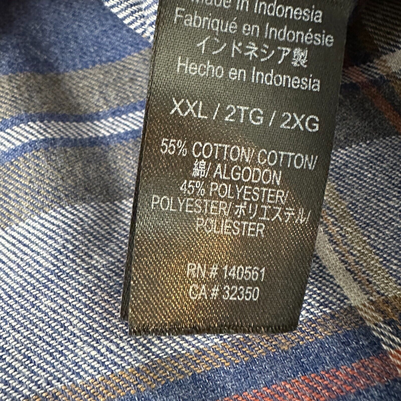 Roark Roark Flannel Shirt Men's 2XL XXL Blue Gray Check Button Size US XXL / EU 58 / 5 - 7 Thumbnail