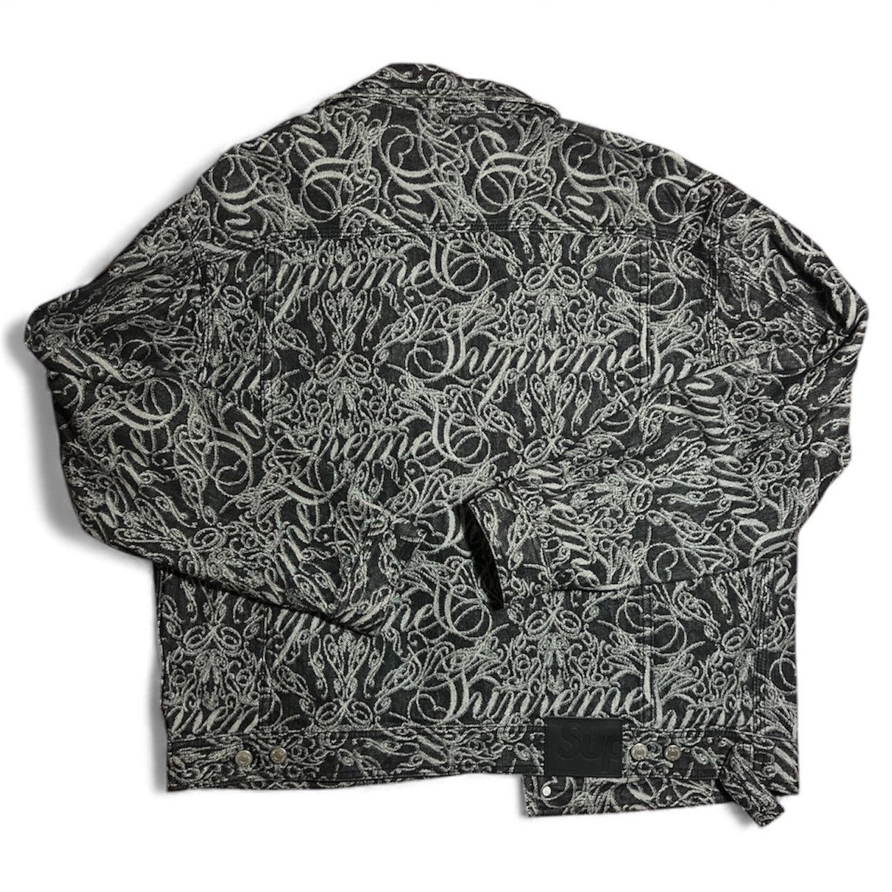 Supreme Supreme Jacquard Script Denim Trucker Jacket – FW22 – Size L Size US L / EU 52-54 / 3 - 3 Thumbnail