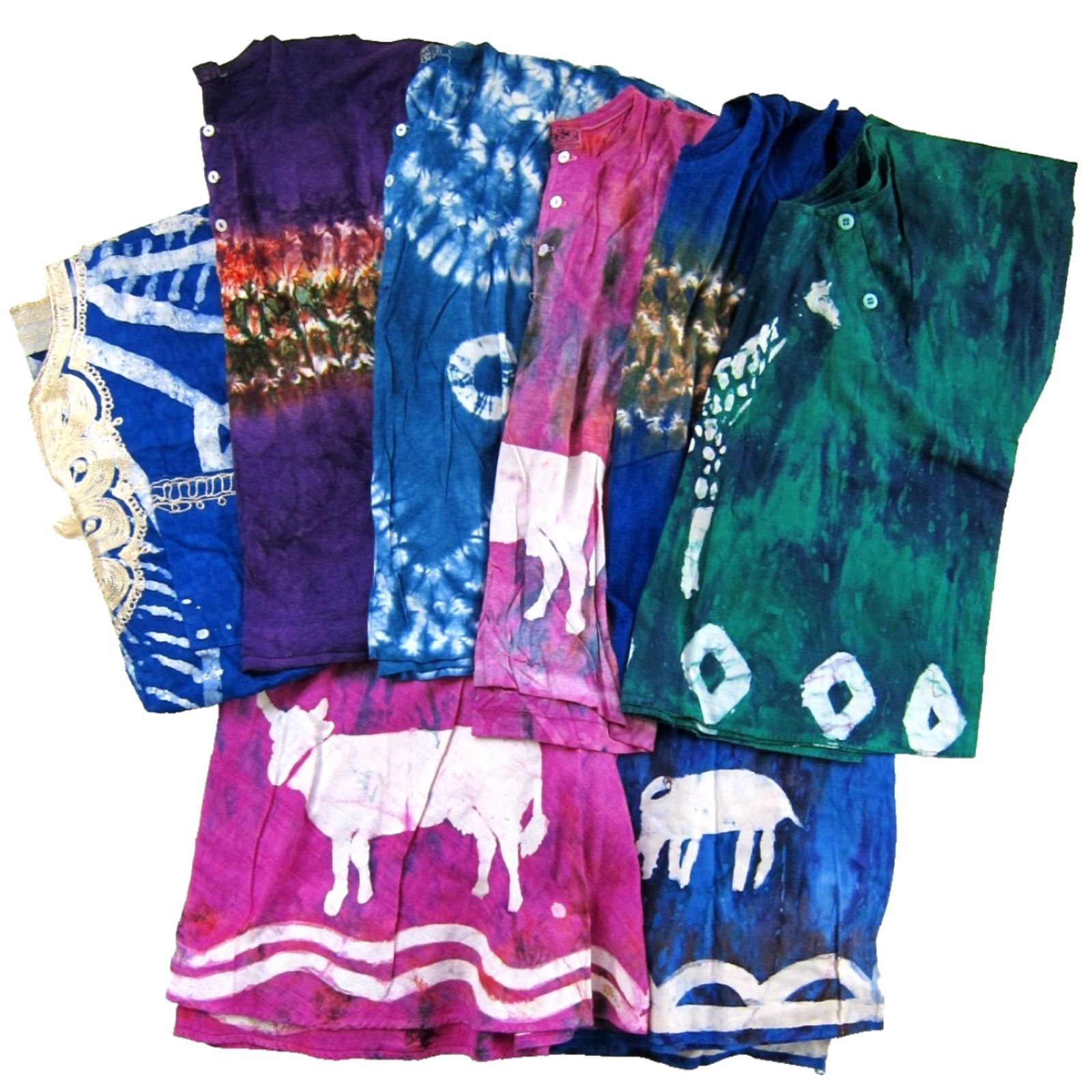 Doublet VTG Double Bull Cotton 6 Shirts 2 Skirts Block Tie Dyed Women S-M Multi-Color Animal Print Shirt Skirt Womens"} Size S / US 4 / IT 40 - 2 Thumbnail