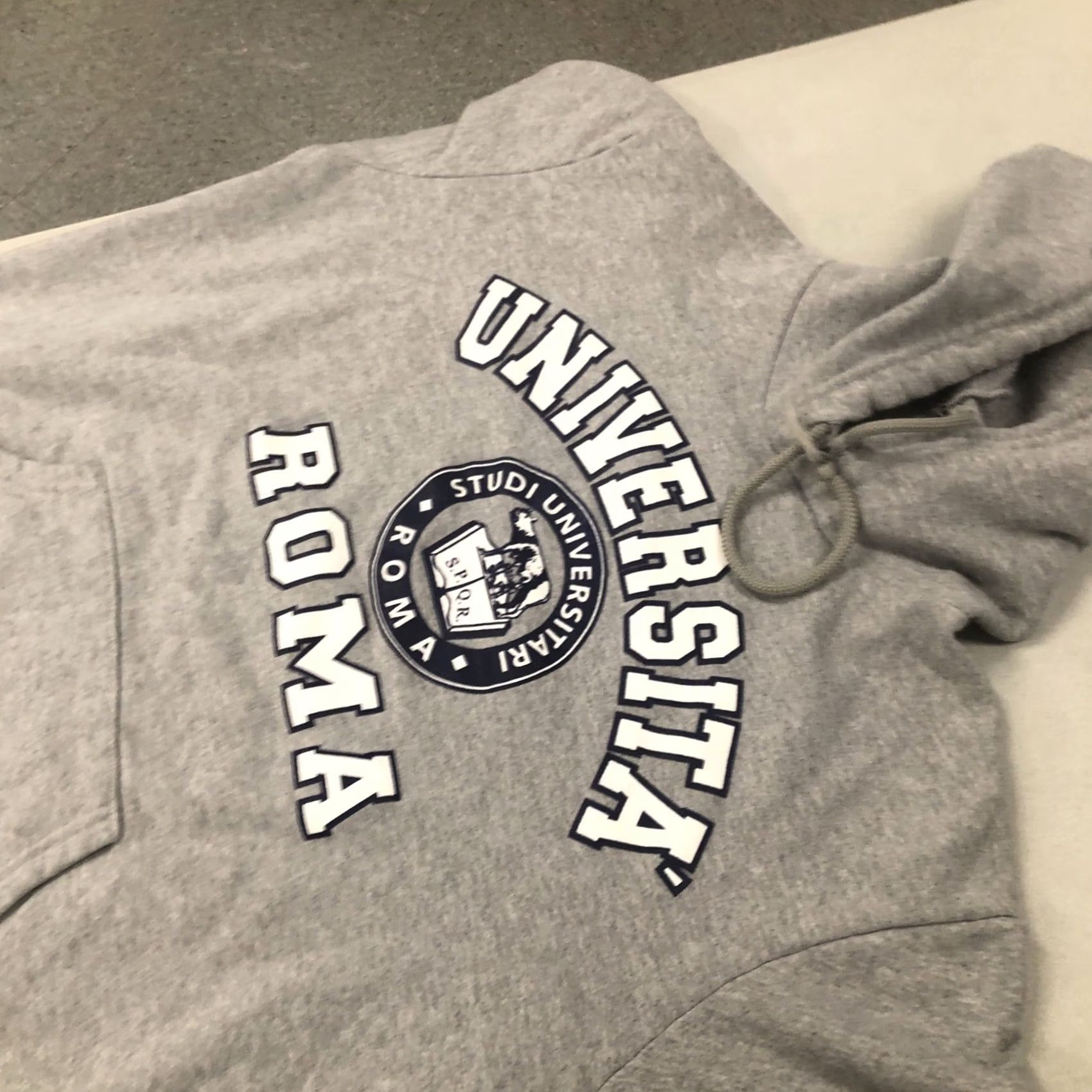 Vintage VTG Universita Roma Pullover Hoodie Sweatshirt Men’s Women’s XL Gray Cotton Made Italy I.T.S Italy University Sports Hoodie Sweatshirt Size XL / US 12-14 / IT 48-50 - 5 Thumbnail