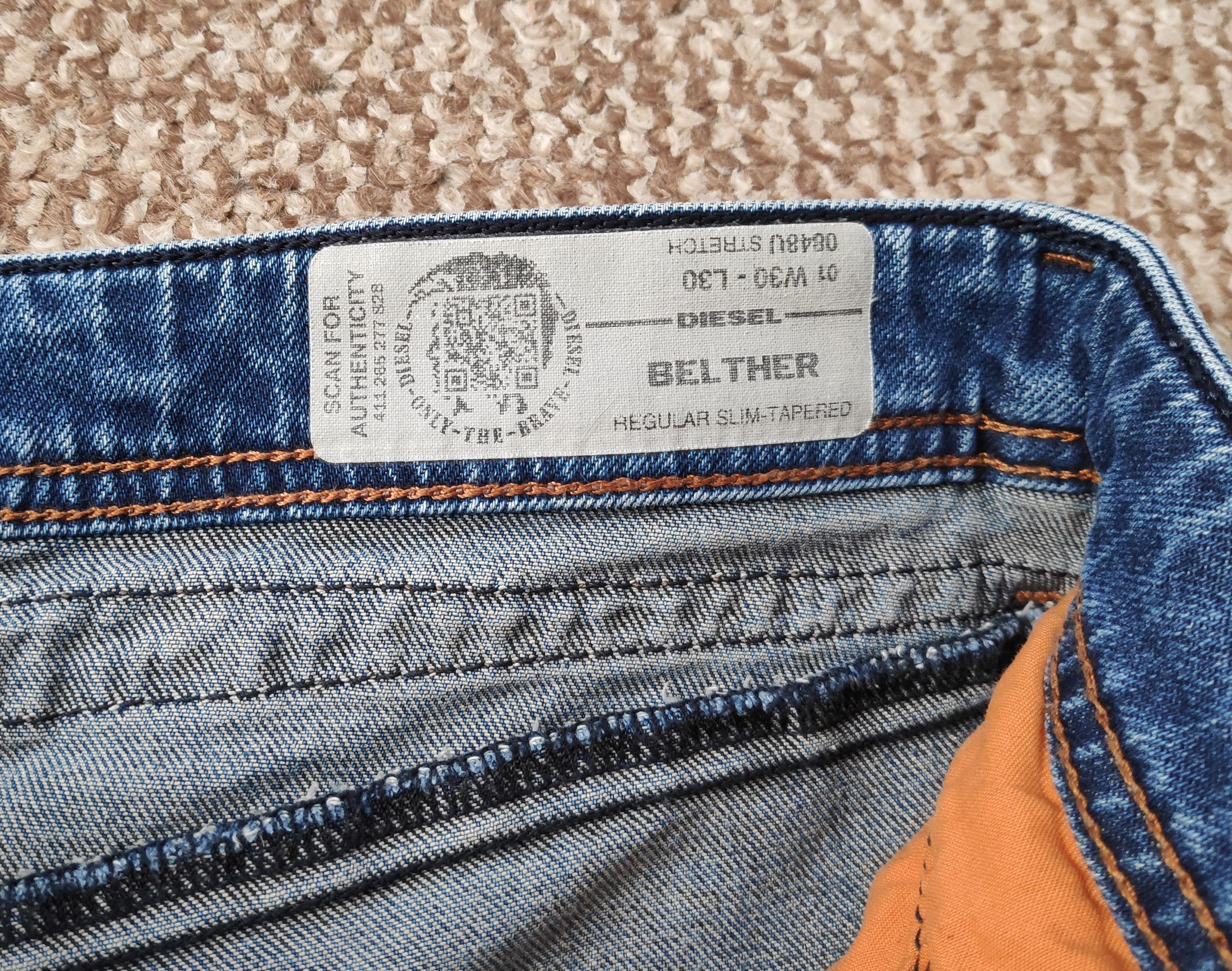 Diesel Diesel Belther Denim Jeans Regular Slim Tapered sz W30 L30 Size US 30 / EU 46 - 8 Thumbnail