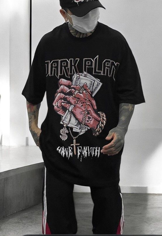 Other Dark Plan Graphic Black T Shirt Size US L / EU 52-54 / 3 - 2 Thumbnail