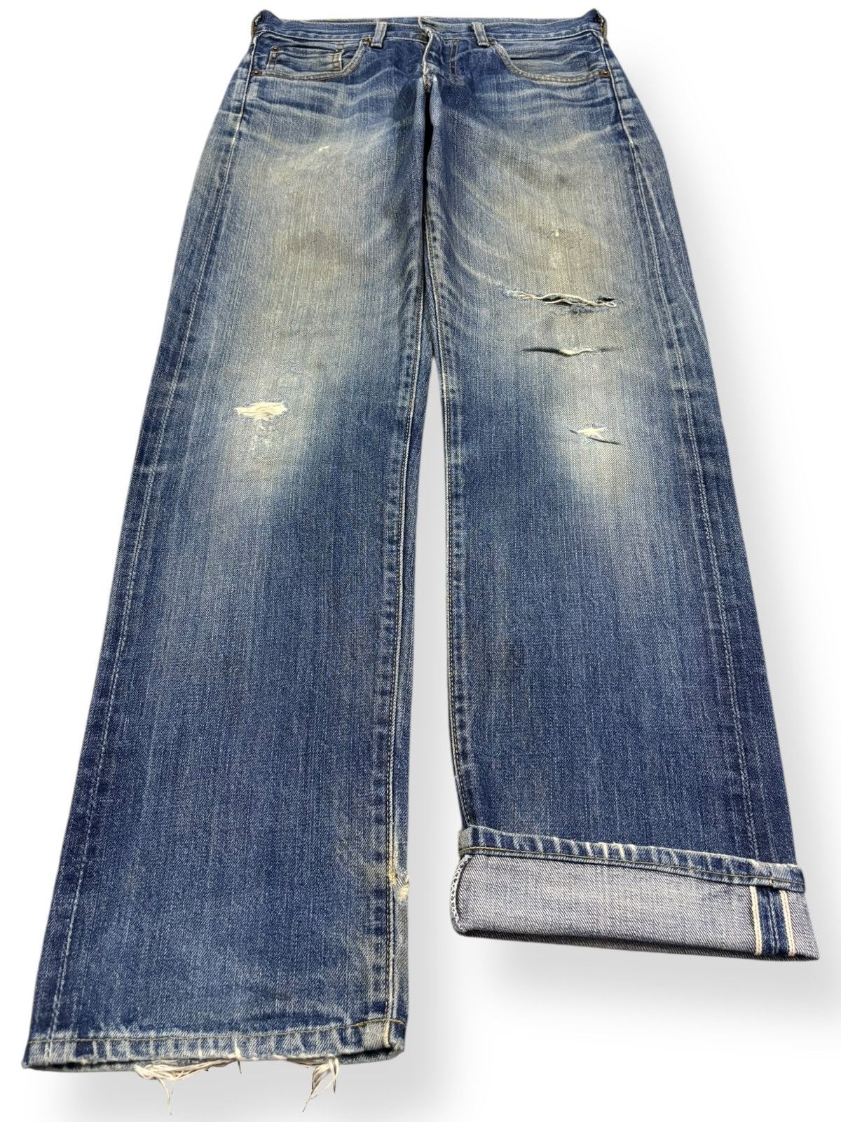 Levi's Vintage 90s Levis 502 Big E Selvedge Distressed Grunge Jeans Size US 29 - 1 Thumbnail