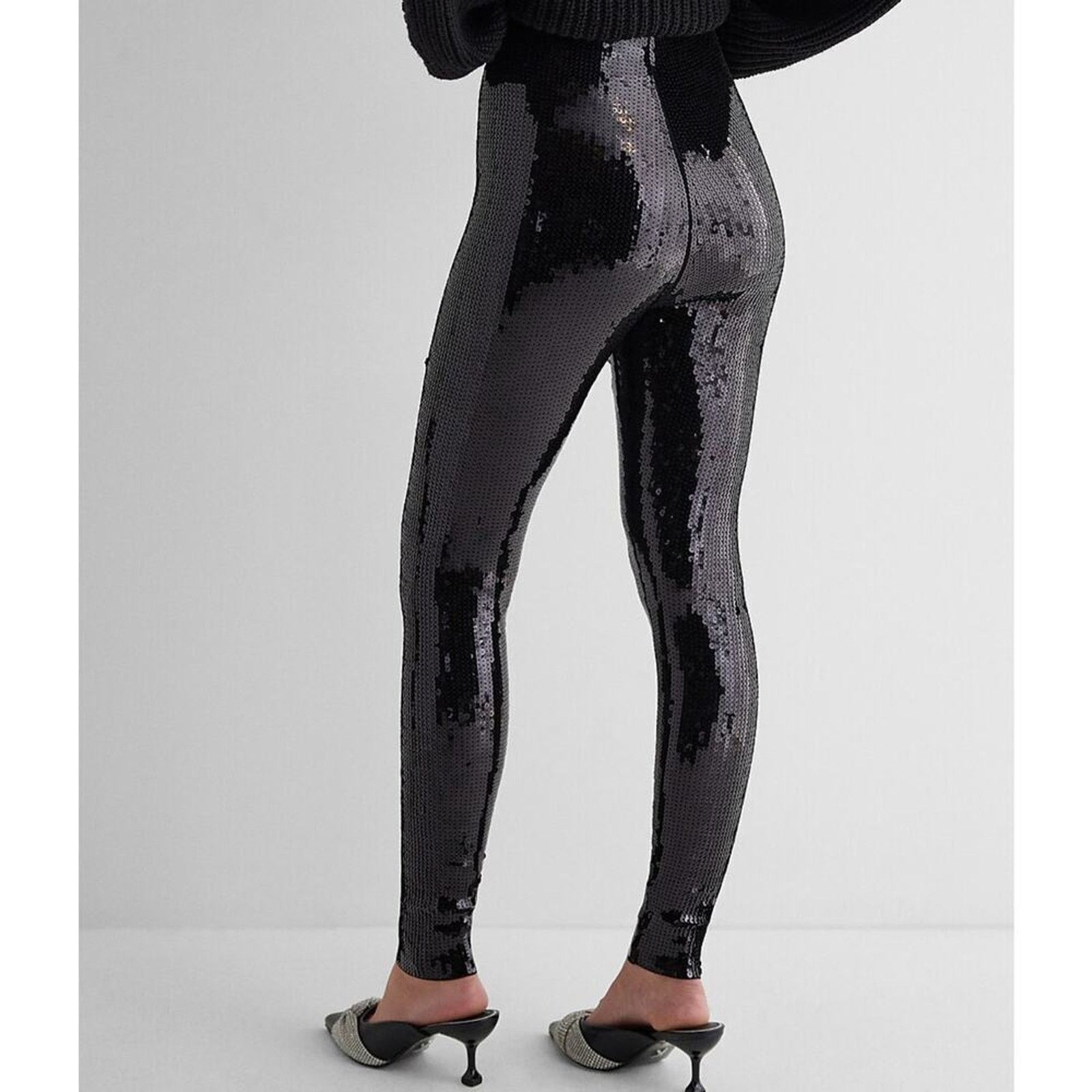 Express Express- High Waisted Sequin Leggings Size 28" / US 6 / IT 42 - 2 Thumbnail