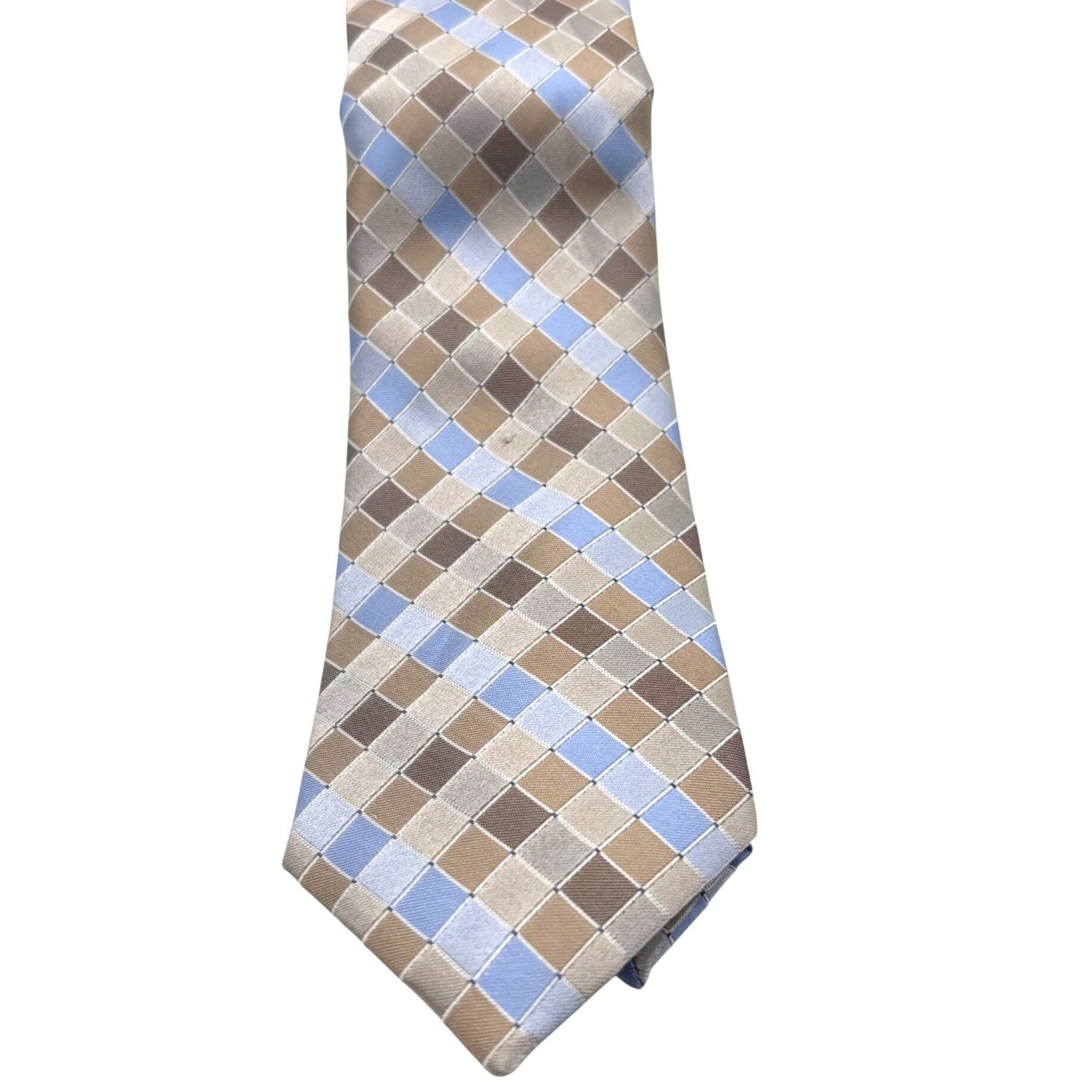 Perry Ellis Perry Ellis Portfolio Stolk Geo Slim Silk Necktie, Taupe, O Size ONE SIZE - 2 Thumbnail