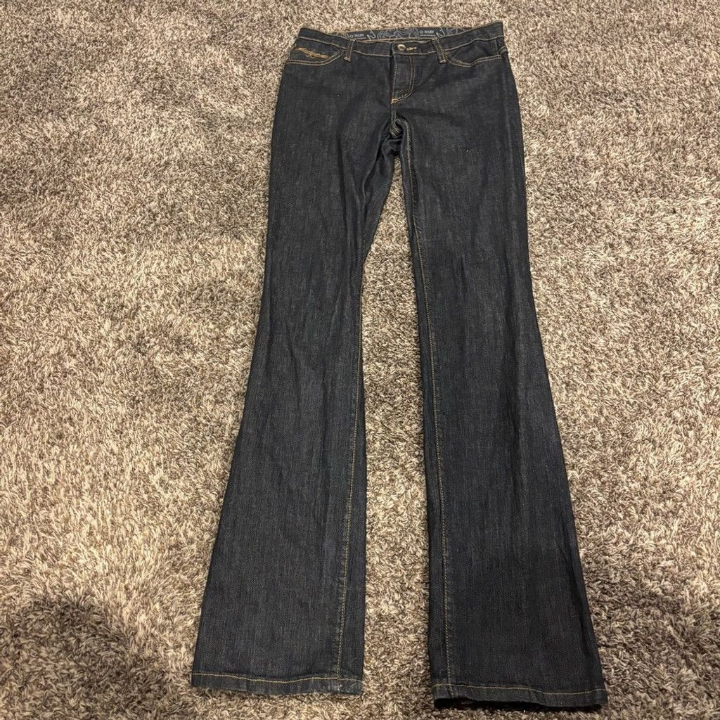 Wrangler Women's Wrangler QBaby Dark Blue Jeans Size 28" / US 6 / IT 42 - 3 Thumbnail