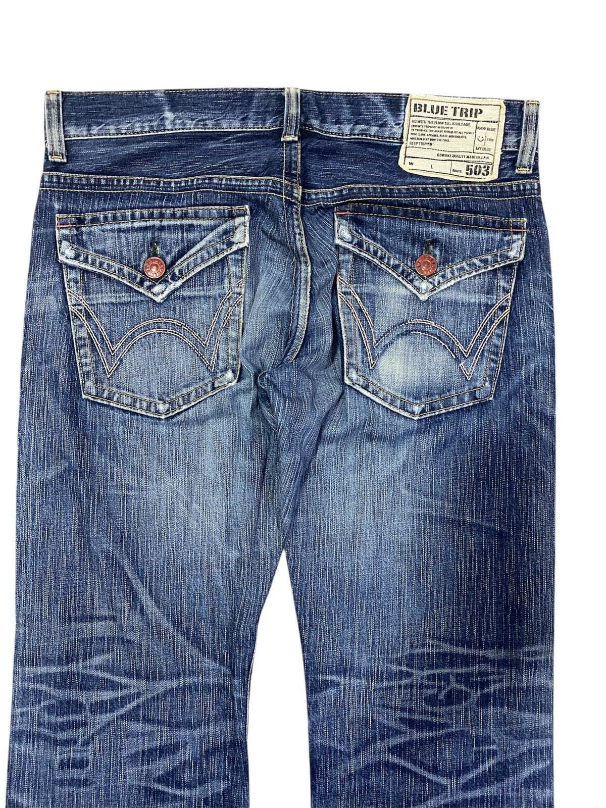 Japanese Brand 🔥Archieves🔥Edwin Flare 503 Raw Blue Trip Sky Blue Denim Size US 32 / EU 48 - 6 Thumbnail