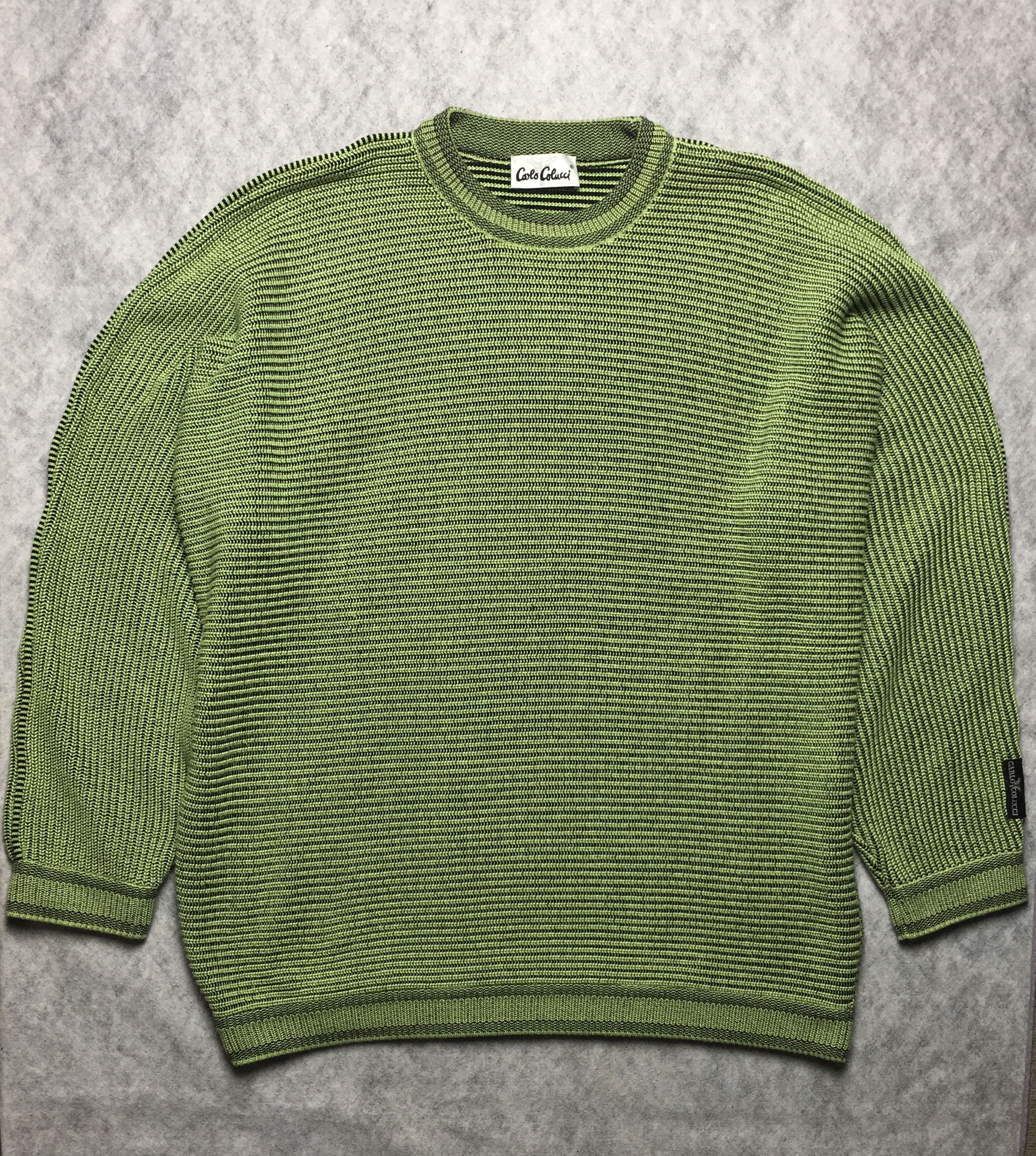 Carlo Colucci Carlo Colucci Vintage Knit Green Mens Sweater Size EU 54 Size US XL / EU 56 / 4 - 5 Thumbnail