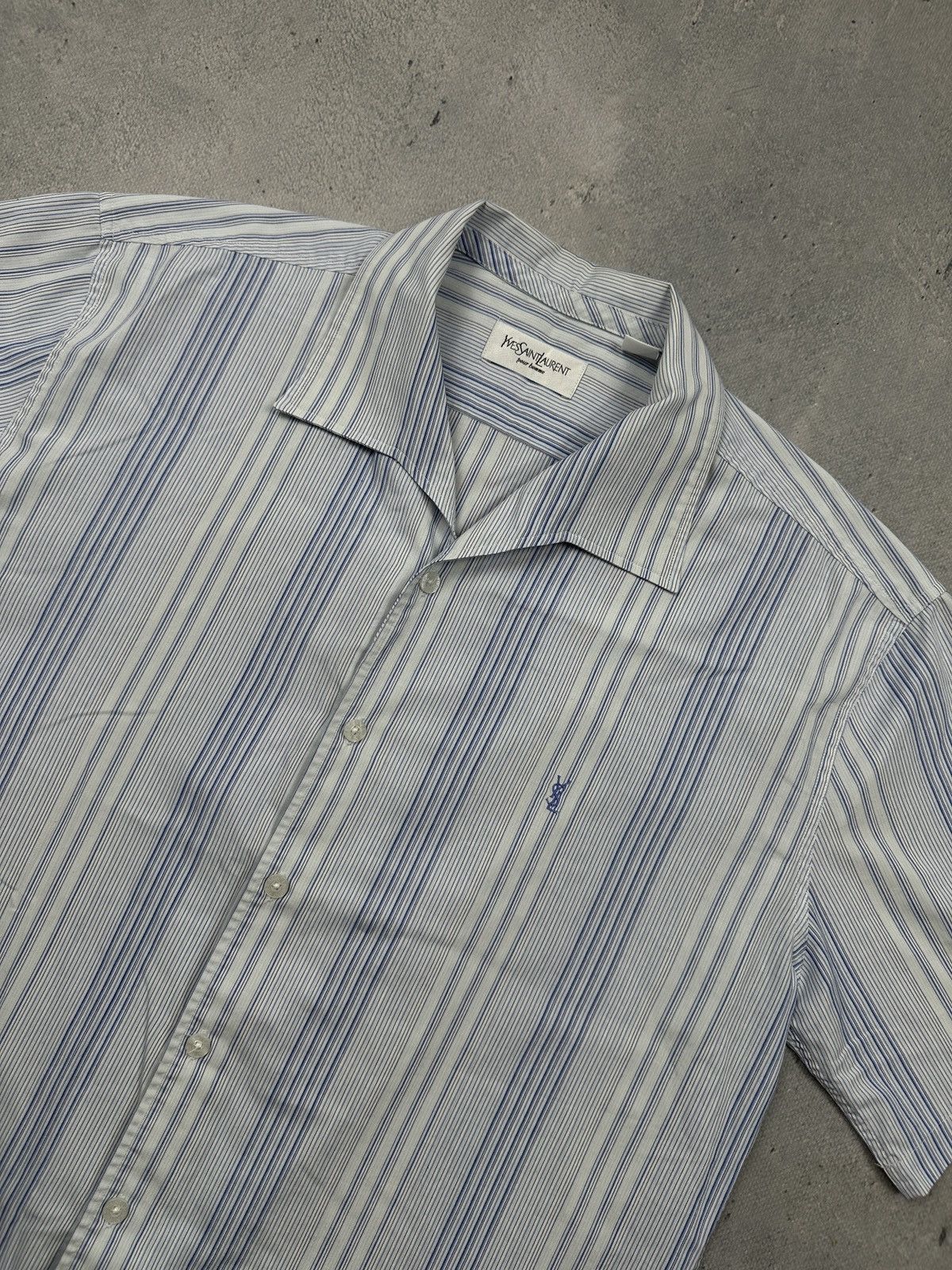 Yves Saint Laurent Lux YSL Shirt Cotton Yves Saint Laurent Summer Shirtsleeve Size US L / EU 52-54 / 3 - 2 Thumbnail