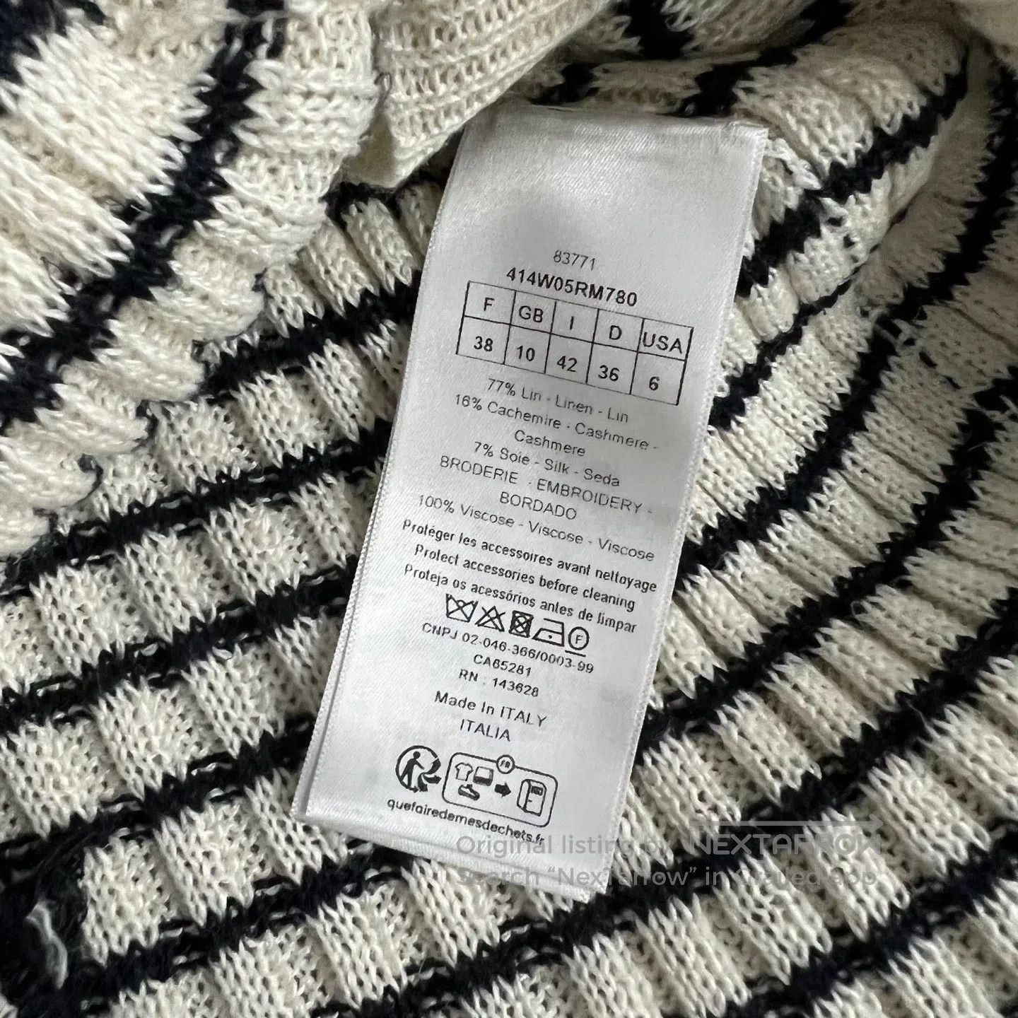 Dior Dior Striped design; little bee; knit cardigan| Size M / US 6-8 / IT 42-44 - 6 Thumbnail