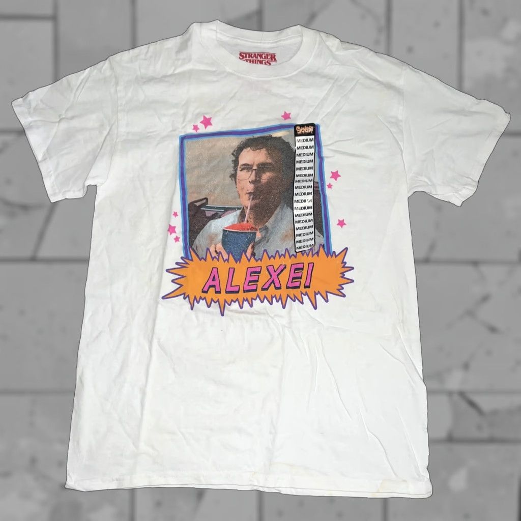 Vintage VINTAGE? Wait—not vintage. Netflix Stranger Things T-Shirt Mens M White Graphic Shirt M White Stranger Things 90s Concert Graphic tee Mens Size US M / EU 48-50 / 2 - 1 Thumbnail