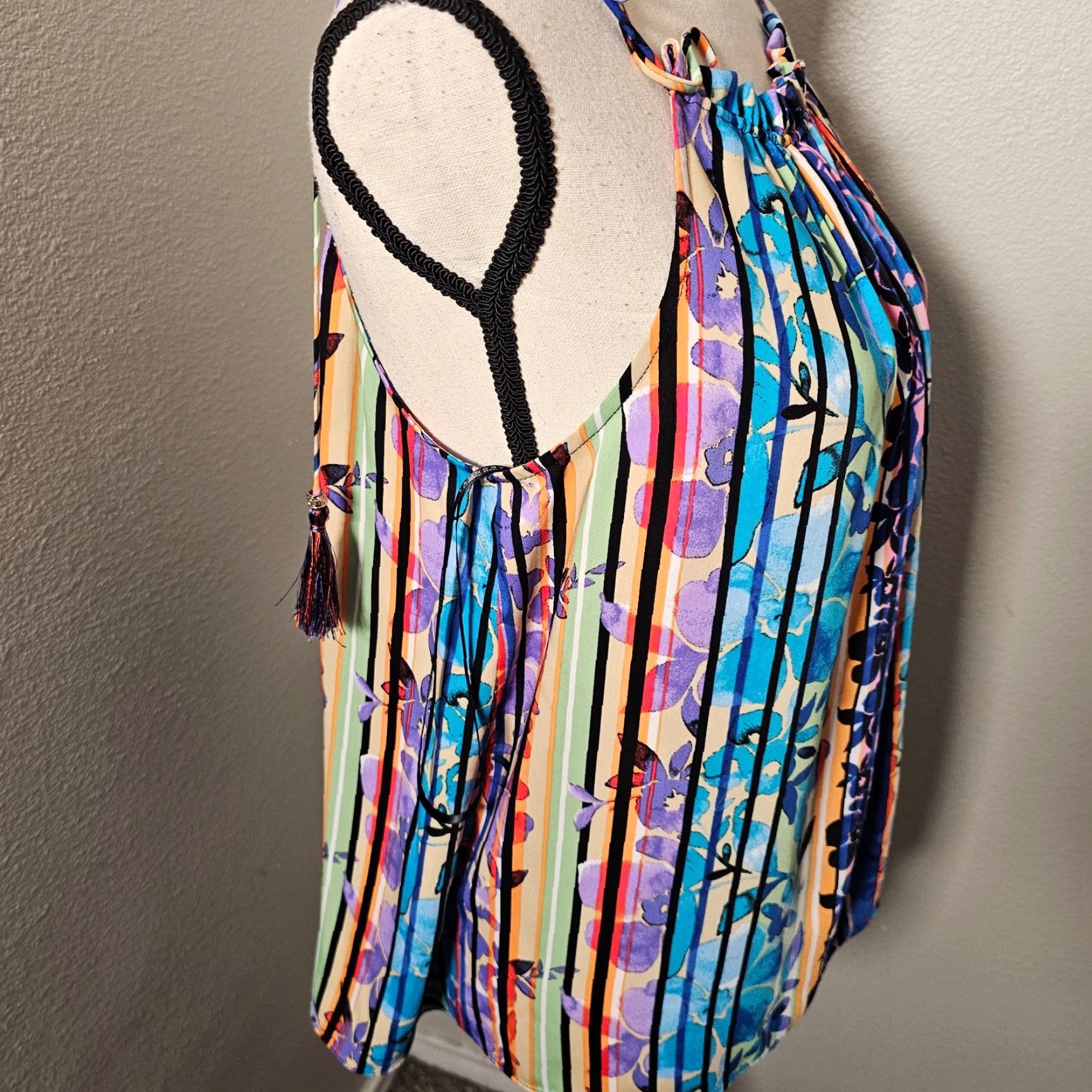 Laundry by Shelli Segal Laundry by Shelli Segal Camisole Tank Shirt Sleeveless Spaghetti Strap Cami Slim Multicolor Floral Woman/S Ladies? Size S / US 4 / IT 40 - 4 Thumbnail