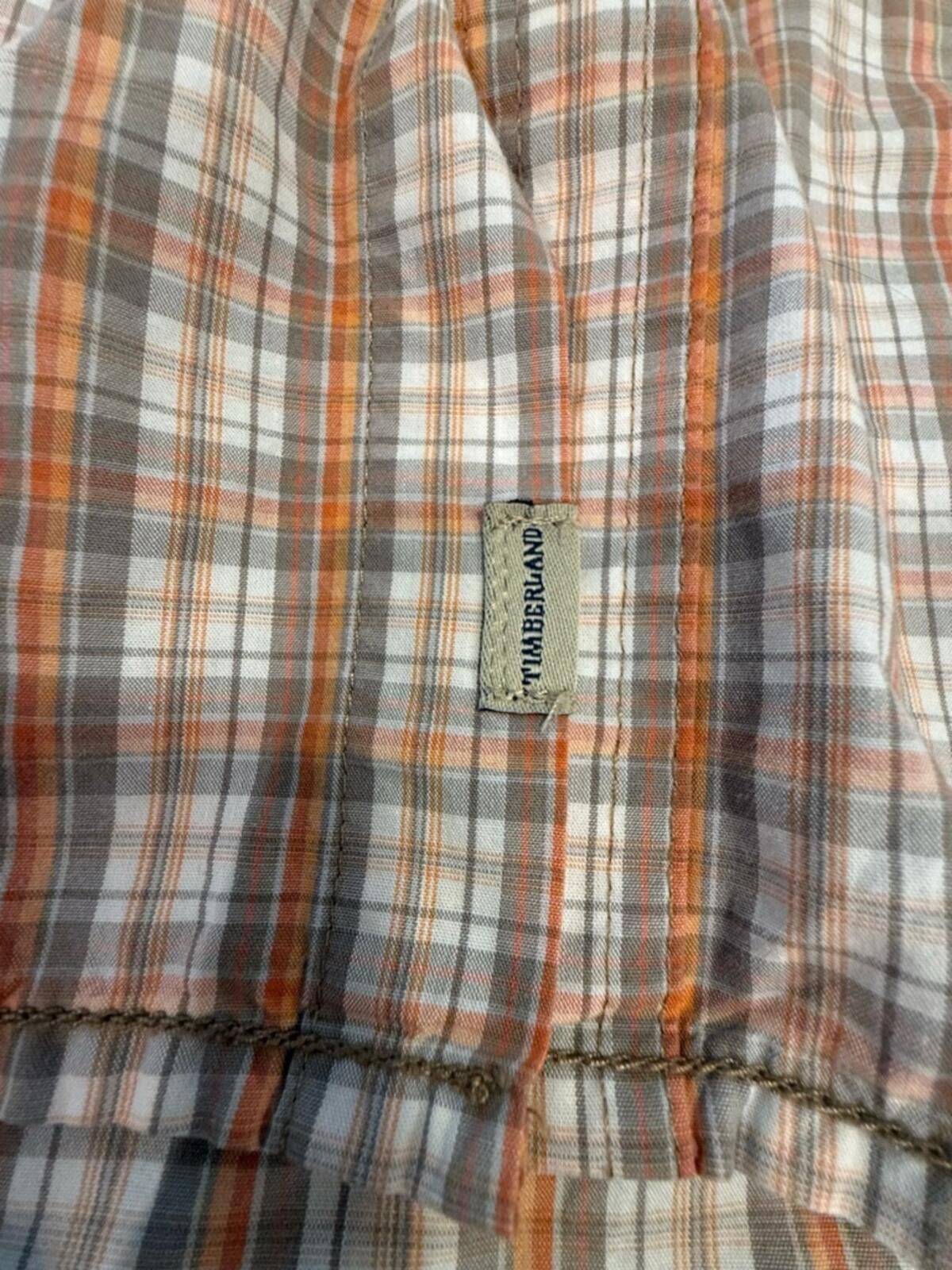 Timberland Timberland cotton plaid button up shirt cream gray orange XL Size US XL / EU 56 / 4 - 4 Thumbnail