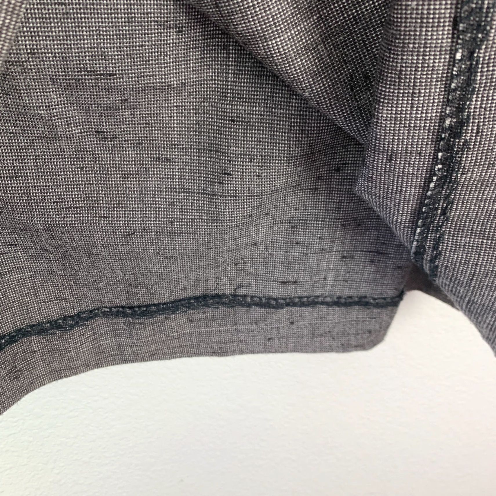 Melissa VINTAGE Melissa Lane Gray White Pinstripe Blazer Skirt Suit 12 Women Knit Polyester Blend Belted Four-Button Set Includes Jacket Skirt Accessories Size 34" / US 12 / IT 48 - 3 Thumbnail