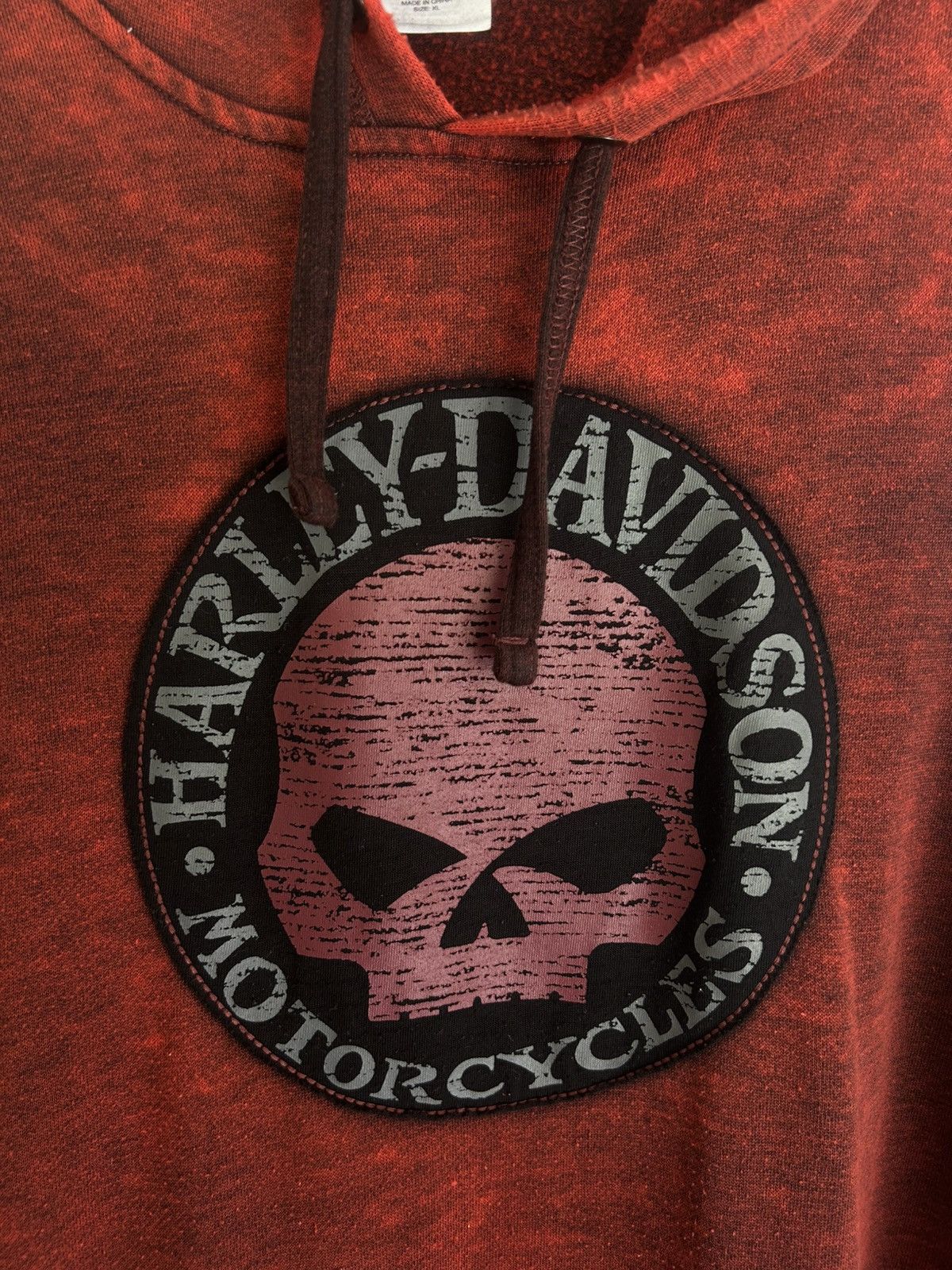 Harley Davidson Harley Davidson Skull Patch Faded Red Hoodie Size US XL / EU 56 / 4 - 3 Thumbnail