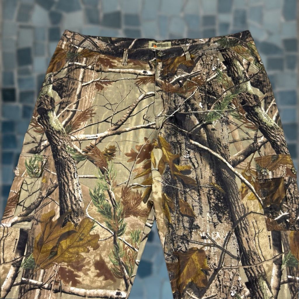 Realtree VINTAGE Russell Outdoors Pants Mens 3XL RealTree Camo Cargo Lightweight Adjustable Waist Cargo 90s Mens Pants Size US 39 - 1 Thumbnail