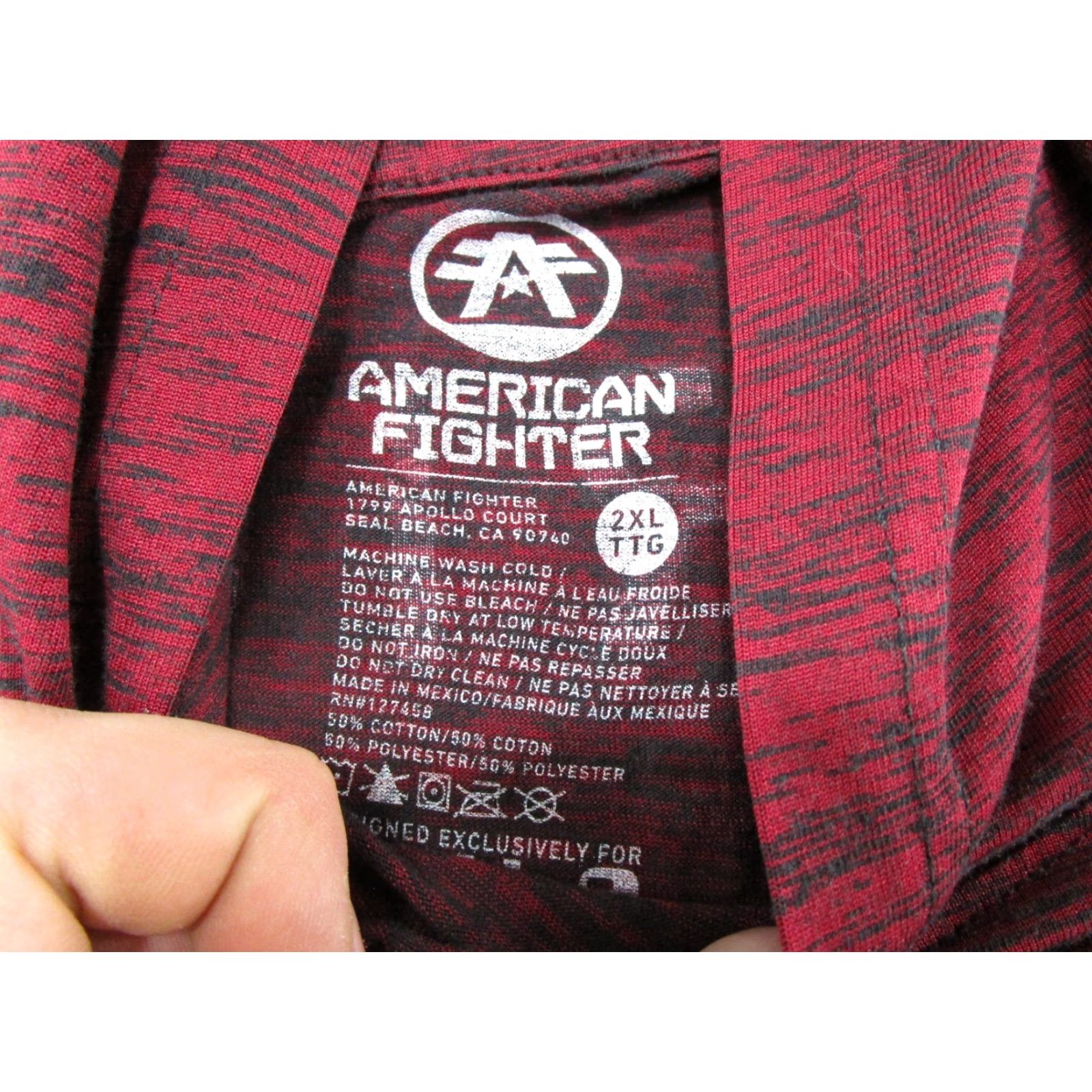 Vintage American Fighter Hoodie Crew Neck Long Sleeve Size 2XL Men Red Lightweight All Seasons Sports Size US XXL / EU 58 / 5 - 3 Thumbnail