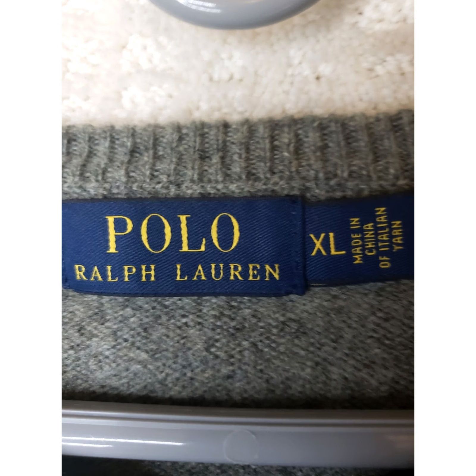 Polo Ralph Lauren Polo Ralph Lauren Sweater Mens XL Gray Wool V Neck Pullover Sweatshirt Size US XL / EU 56 / 4 - 7 Thumbnail