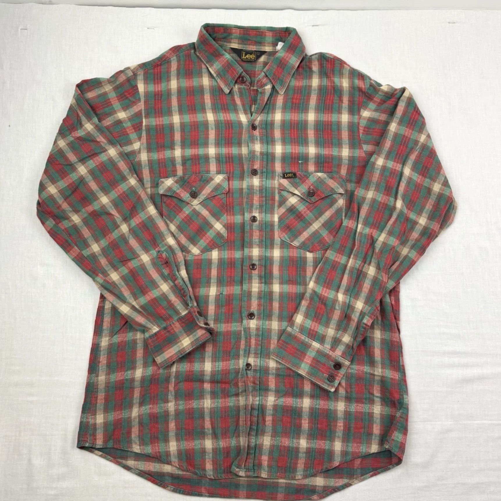 Lee VINTAGE Lee Flannel Button-Up Shirt Adult Large Plaid Hipster Punk Grunge 80s Size US L / EU 52-54 / 3 - 2 Thumbnail