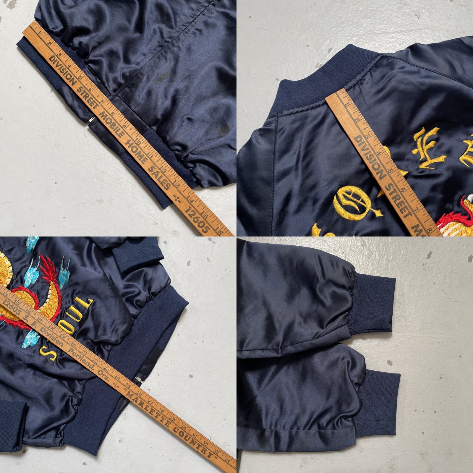 Vintage VINTAGE Unbranded Seoul Korea Embroidered Dragon Military Sukajan Style Bomber Jacket M Blue Unisex Adults Embroidery 80s 70s USN Navy Army Size US M / EU 48-50 / 2 - 8 Thumbnail