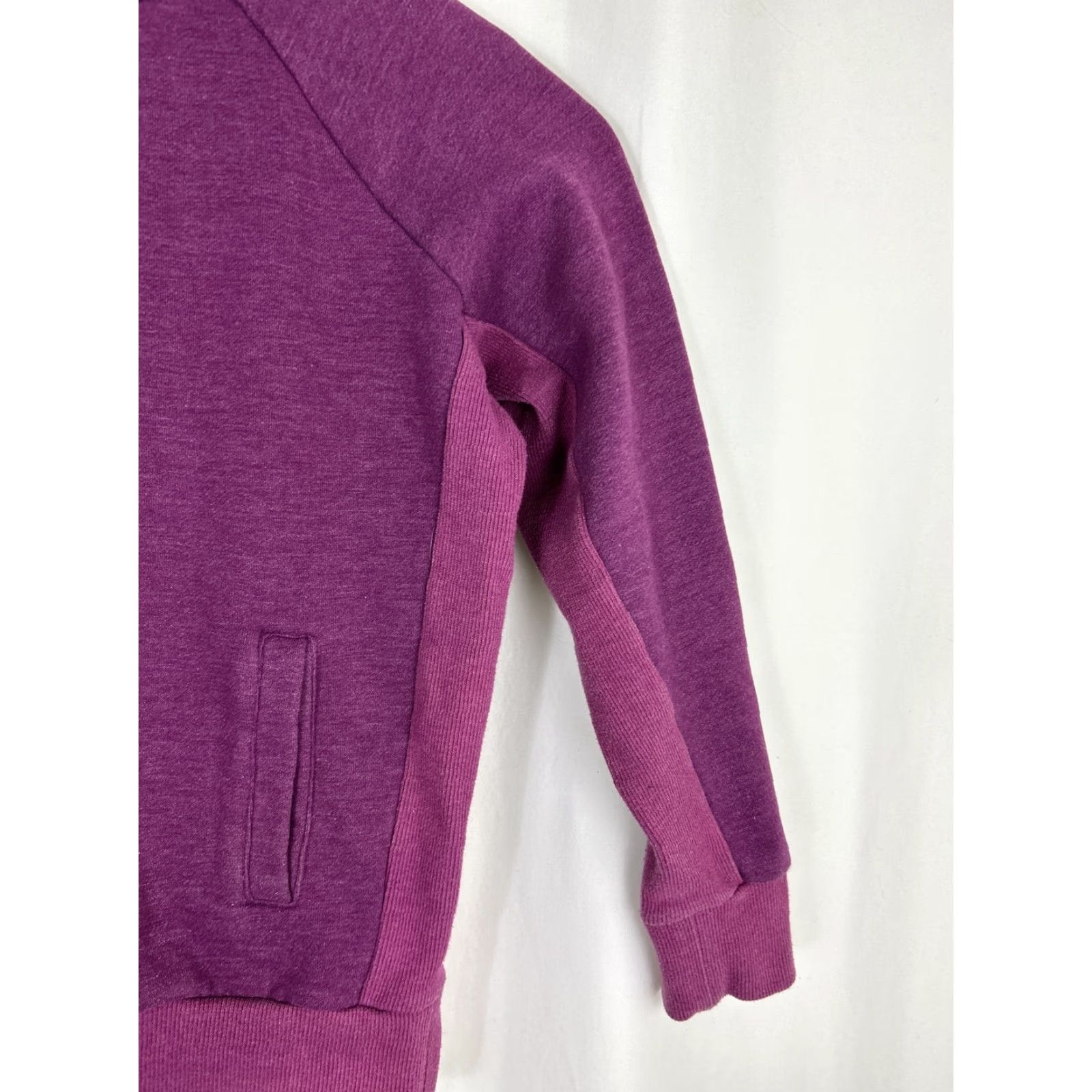 Prana PrAna Womens Small Pullover Mock Neck Sweater Purple Drawstring Size S / US 4 / IT 40 - 4 Thumbnail