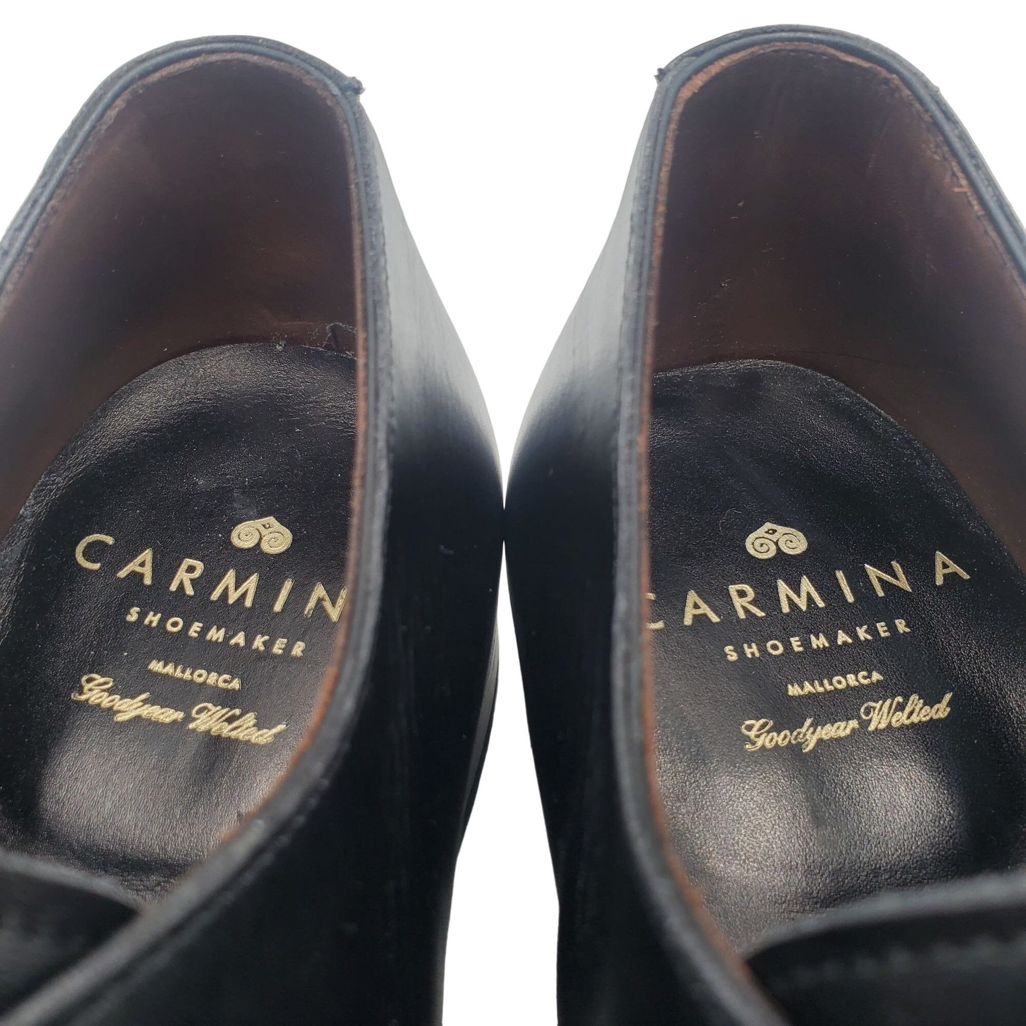 Carmina Shoemaker Luxury Mens 8 Black Calf All-Leather Dress