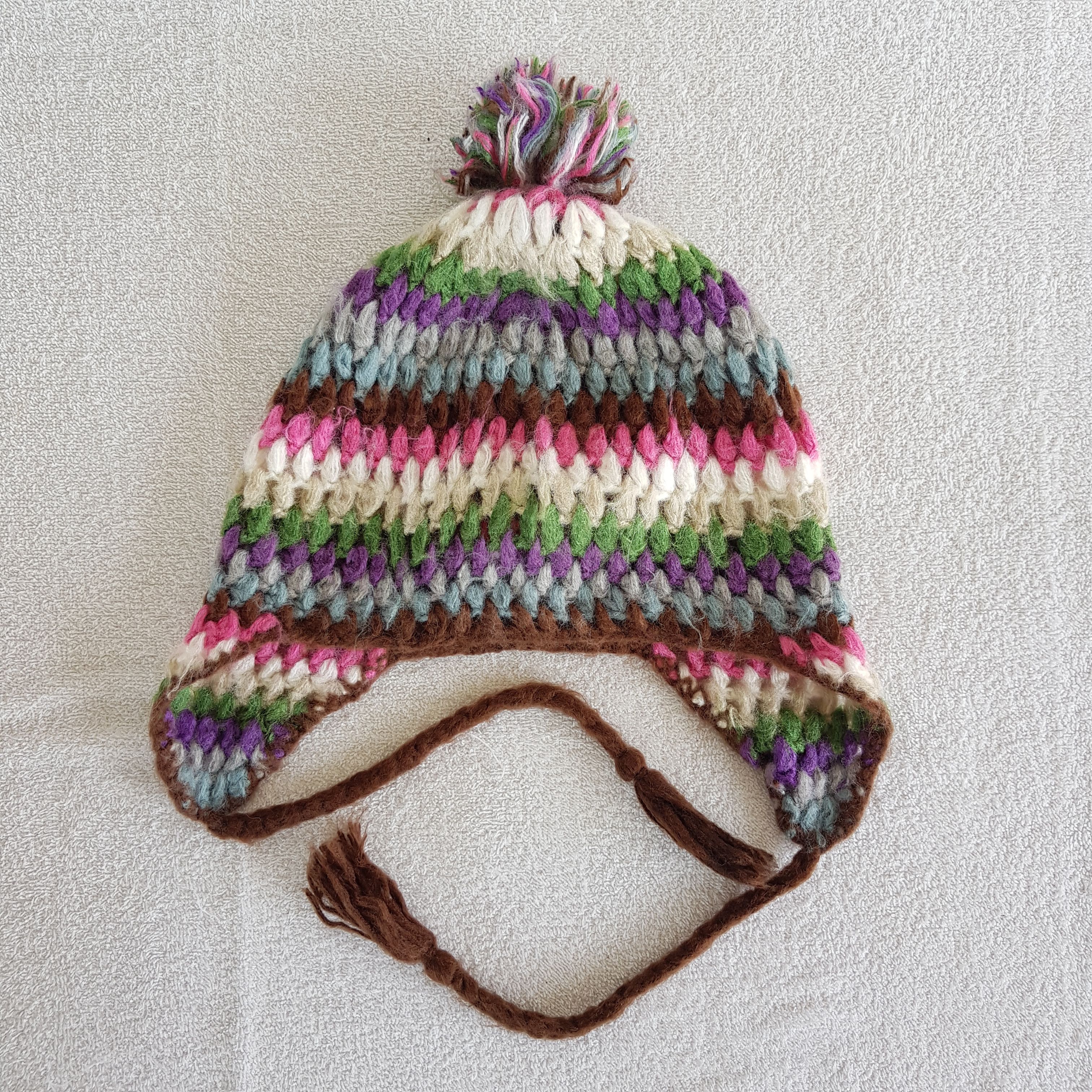 Other Vintage Japanese Earflap Beanie Ribbed Crochet Snow Cap Hat. Size ONE SIZE - 6 Thumbnail