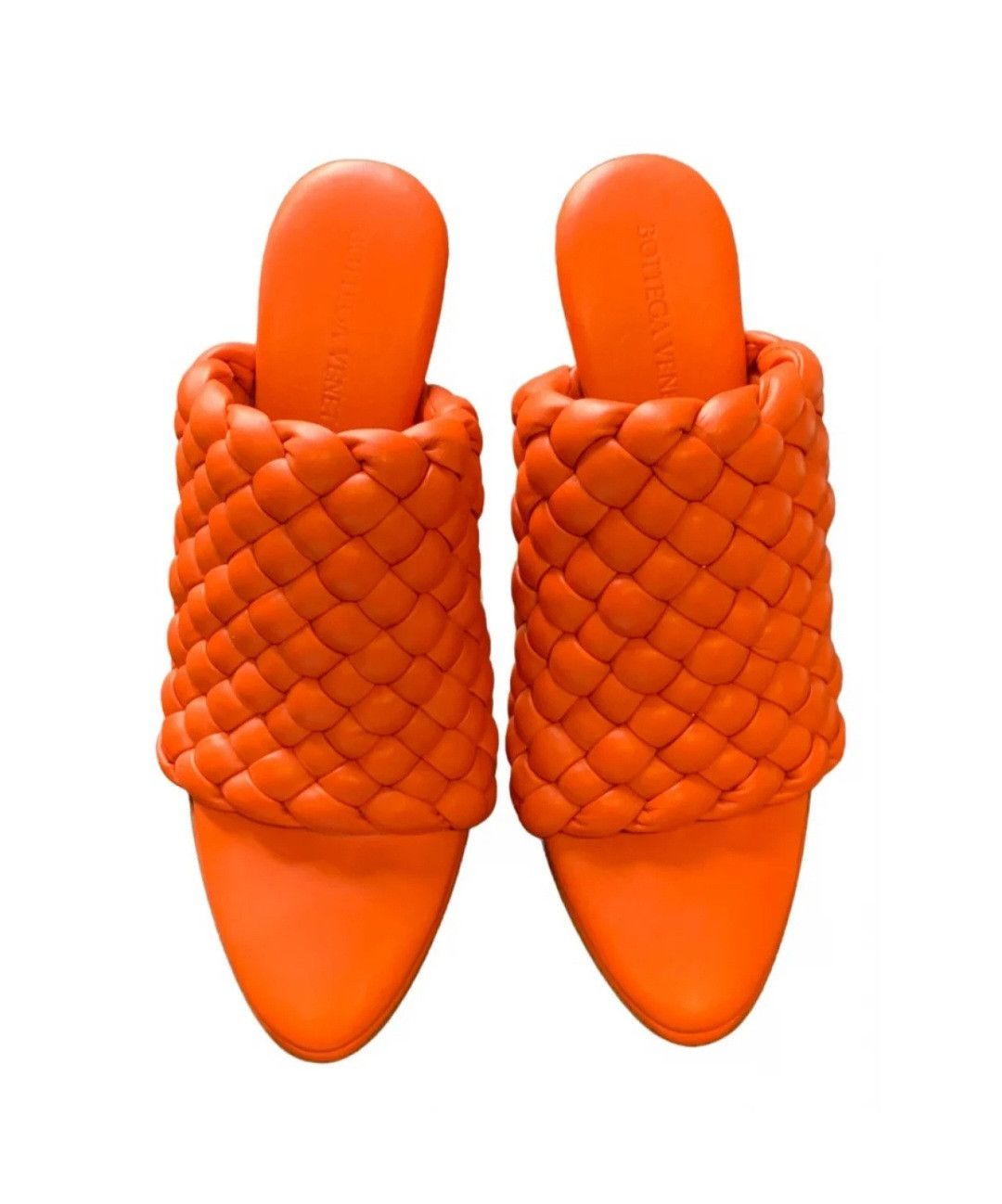 Bottega Veneta Bottega Veneta Intrecciato Weave Leather Orange Mules Sz 38 Size US 8 / IT 38 - 6 Thumbnail