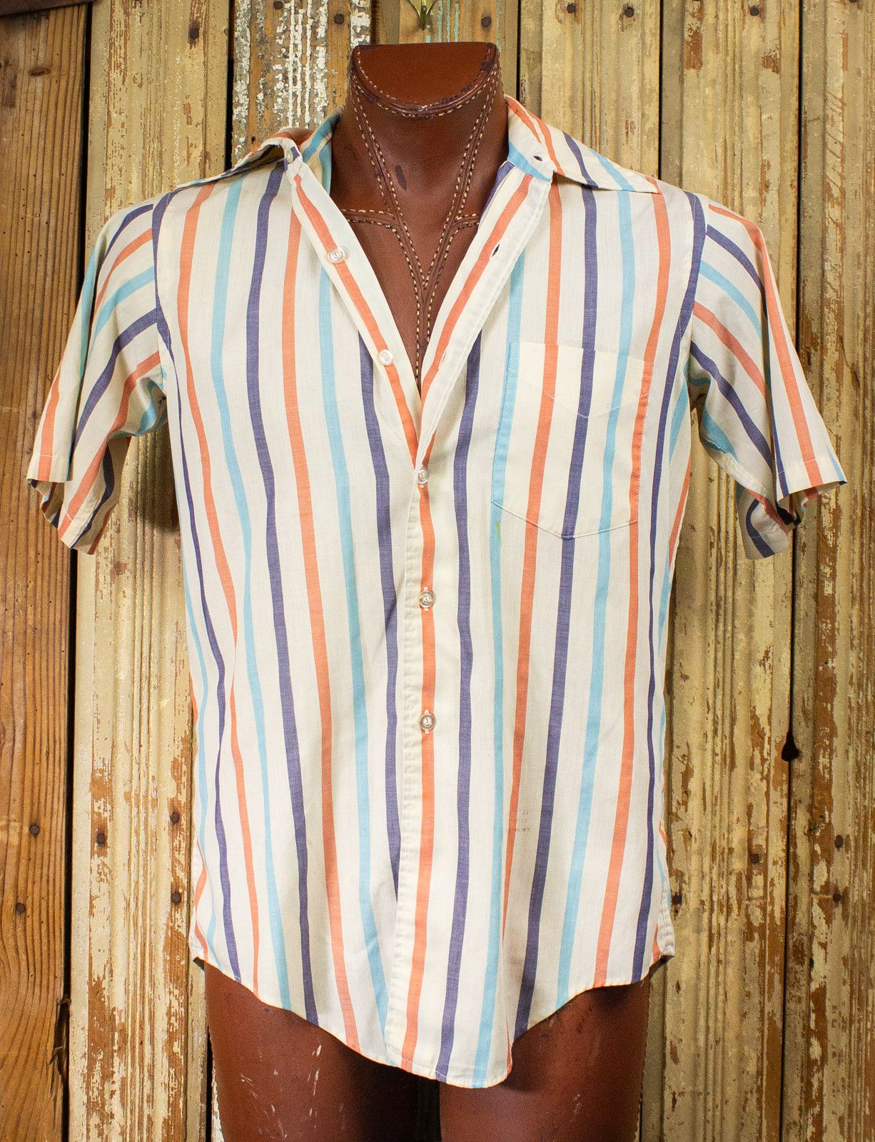 Vintage Vintage Enro Striped Button Up Shirt 70s Size US L / EU 52-54 / 3 - 1 Thumbnail