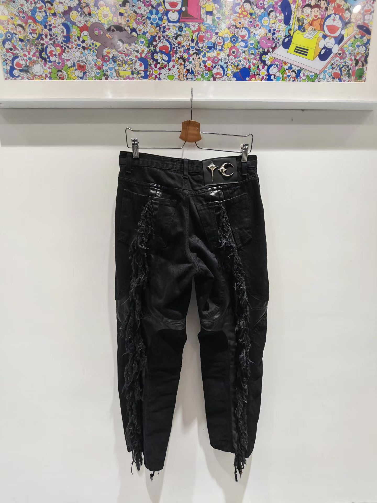 Thug Club ThugClub 24SS Fringe Leather Patch Cross Jeans Q15 Size US 32 / EU 48 - 4 Thumbnail