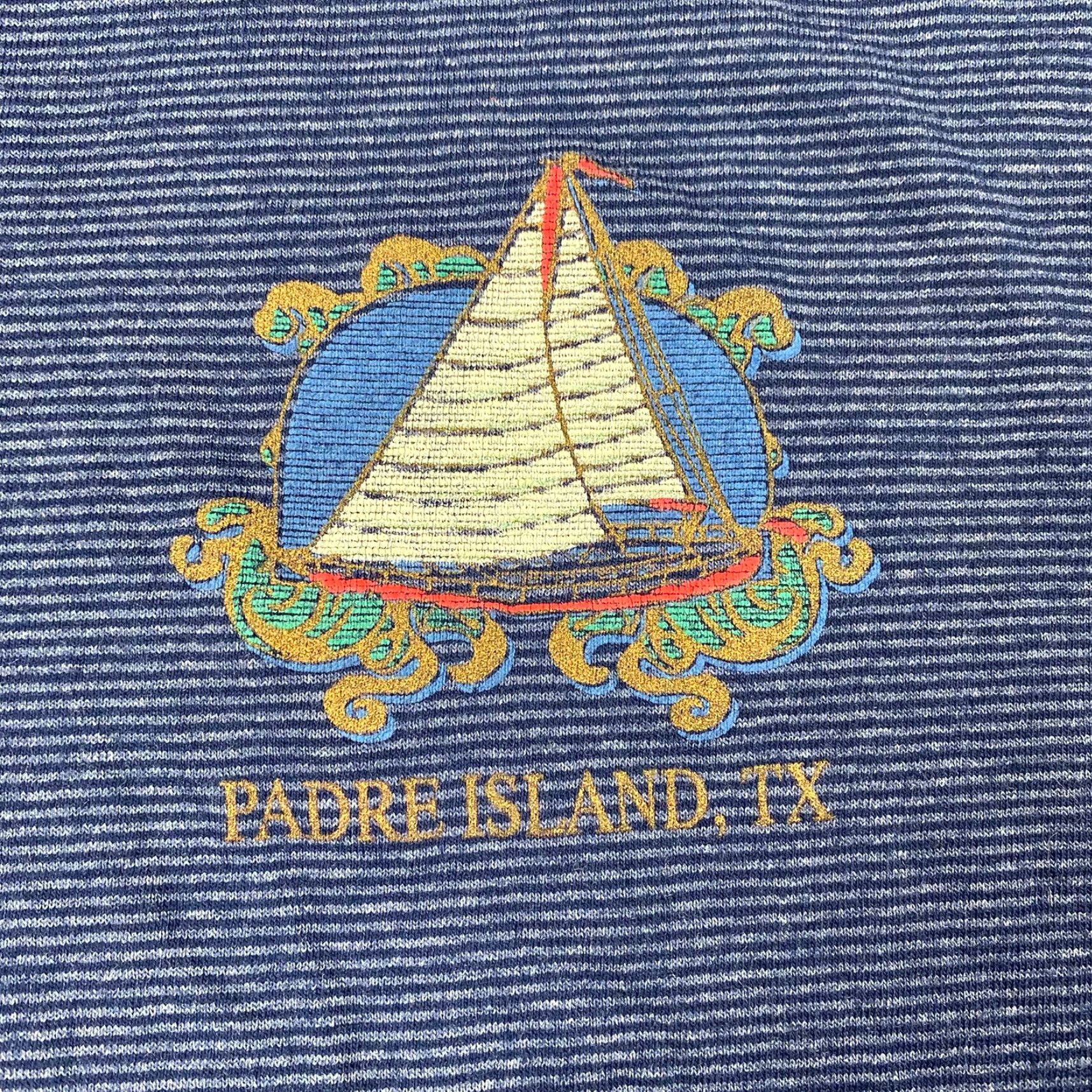 Nautica VINTAGE Padre Island TX TEXAS PUFFY T SHIRT SINGLE STITCH XL BLUE MEN T-Shirt Nautical 90s Logo Size US XL / EU 56 / 4 - 2 Thumbnail