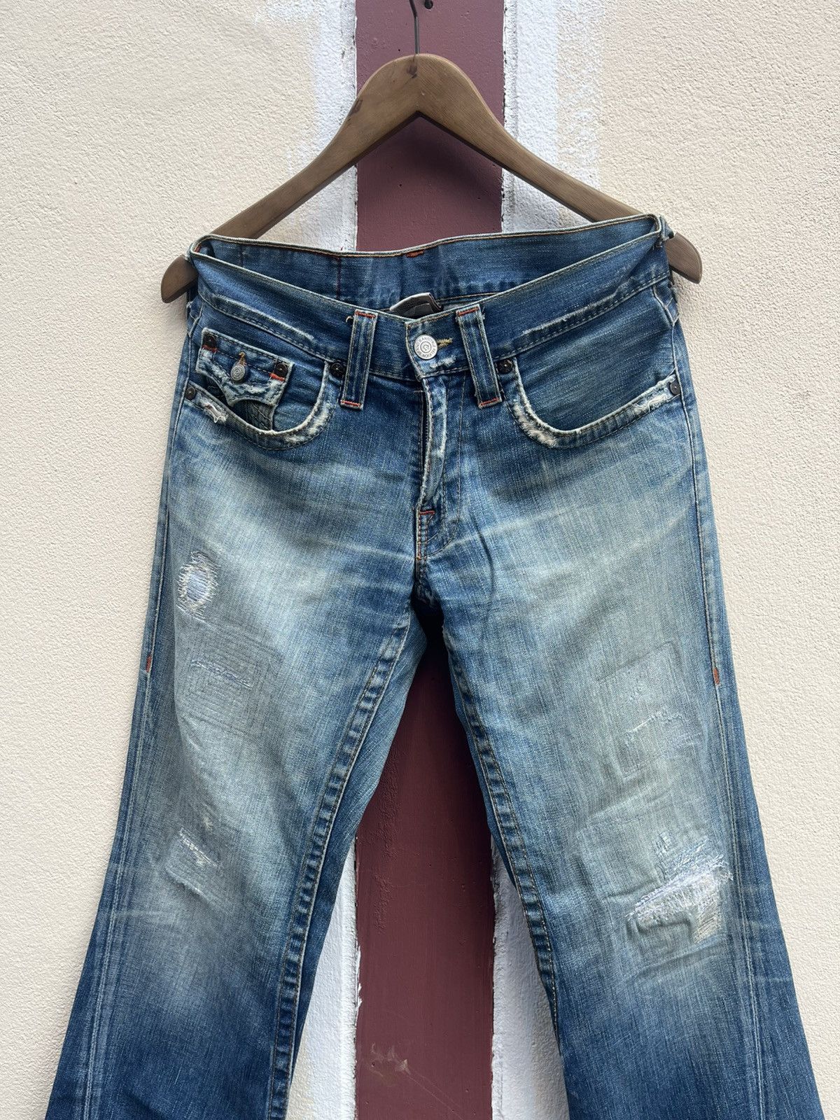 Vintage Thrashed True Religion Joey Bootcut – Heavy Fade Distress Size US 33 - 6 Thumbnail