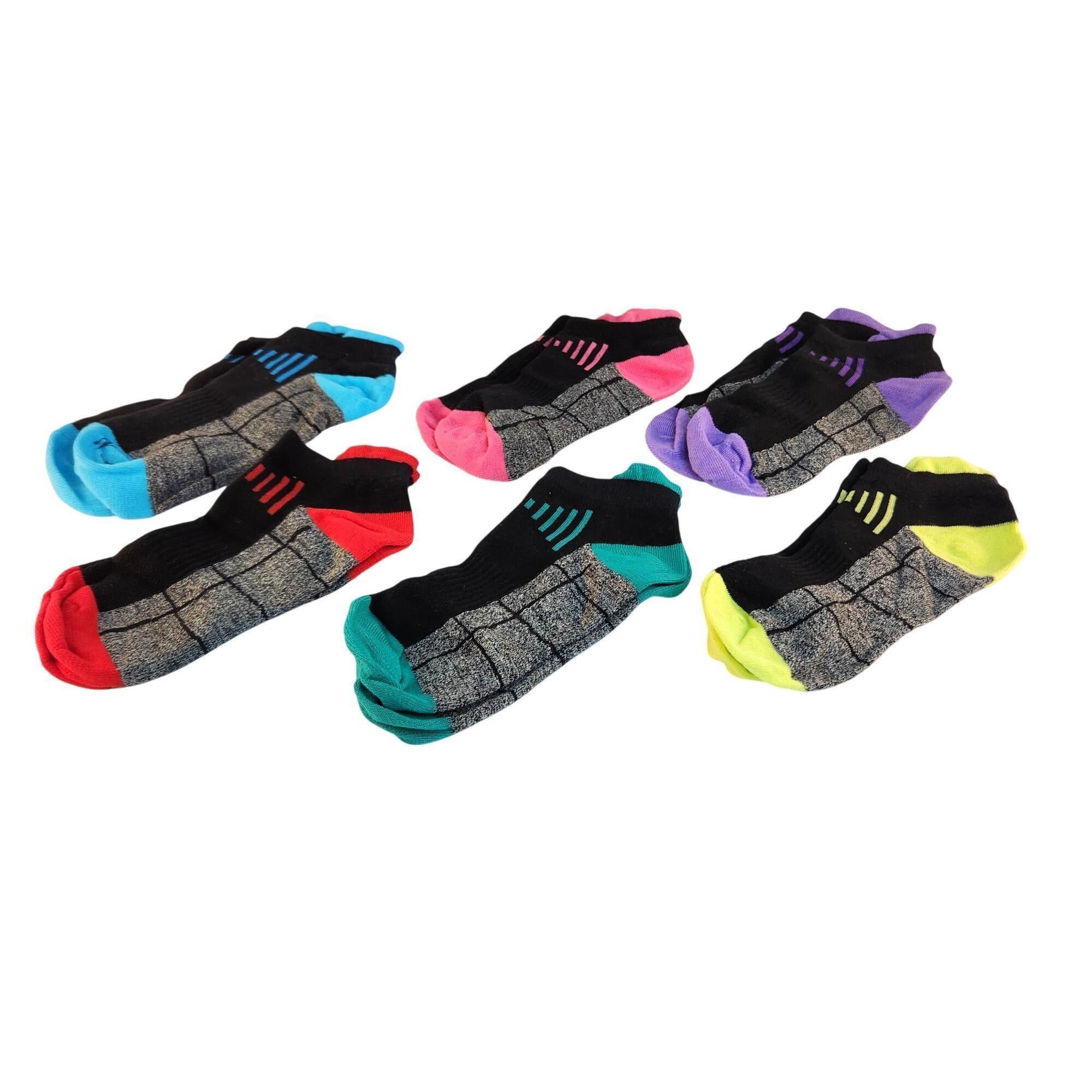The Unbranded Brand Six Pack Athletic Low-Cut Socks Unisex Colorful Stretch Fit Size ONE SIZE - 11 Thumbnail