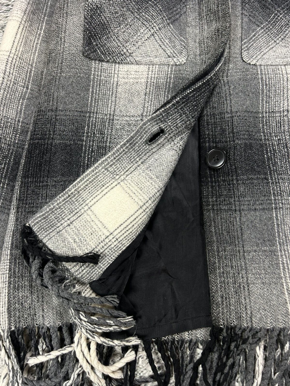 Alexander Wang Alexander Wang coat plaid wool grey with fringes Size US M / EU 48-50 / 2 - 4 Thumbnail