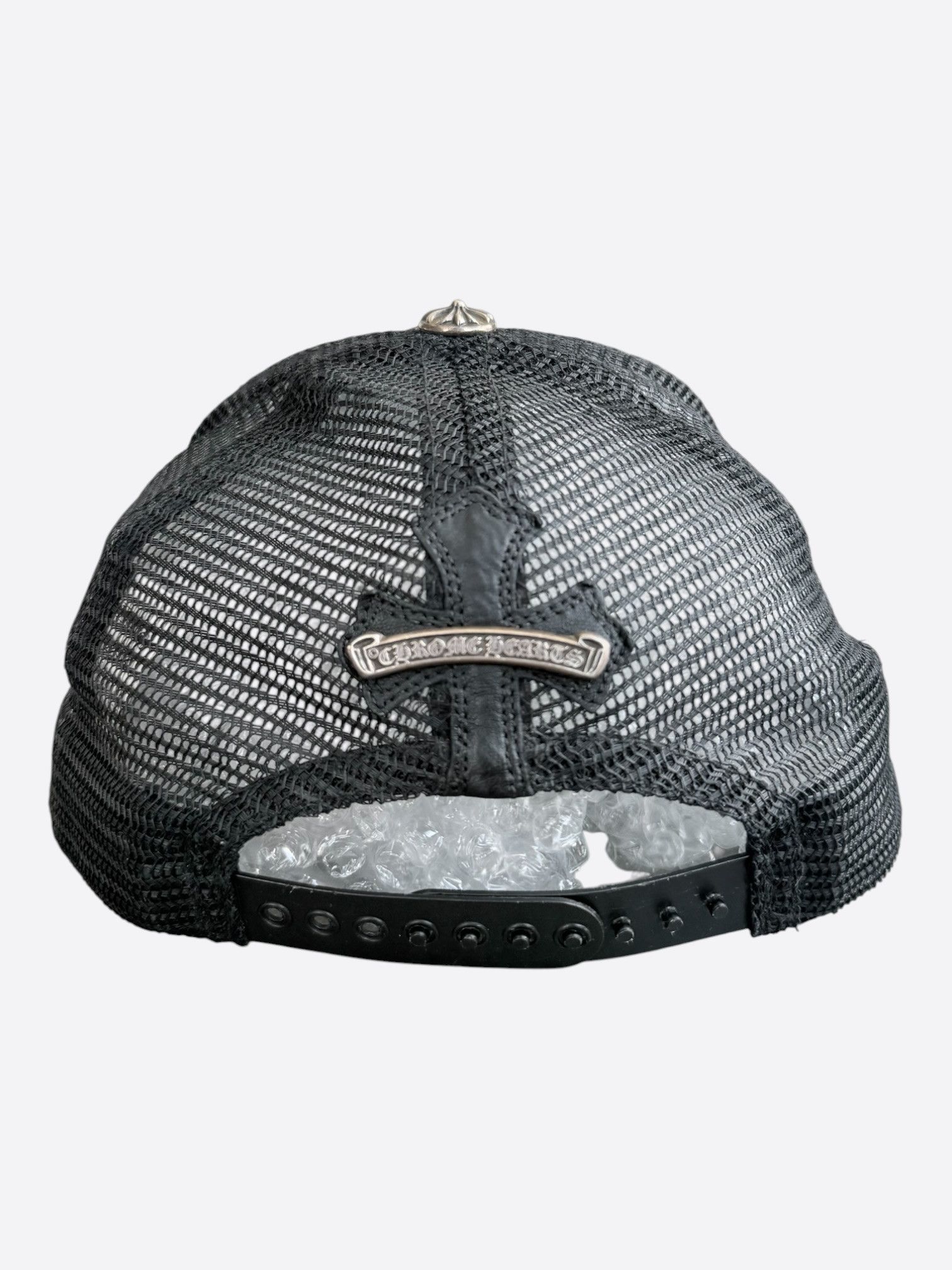 Chrome Hearts Chrome Hearts Black Leather Cemetery Cross Patch Trucker Hat Size ONE SIZE - 3 Thumbnail