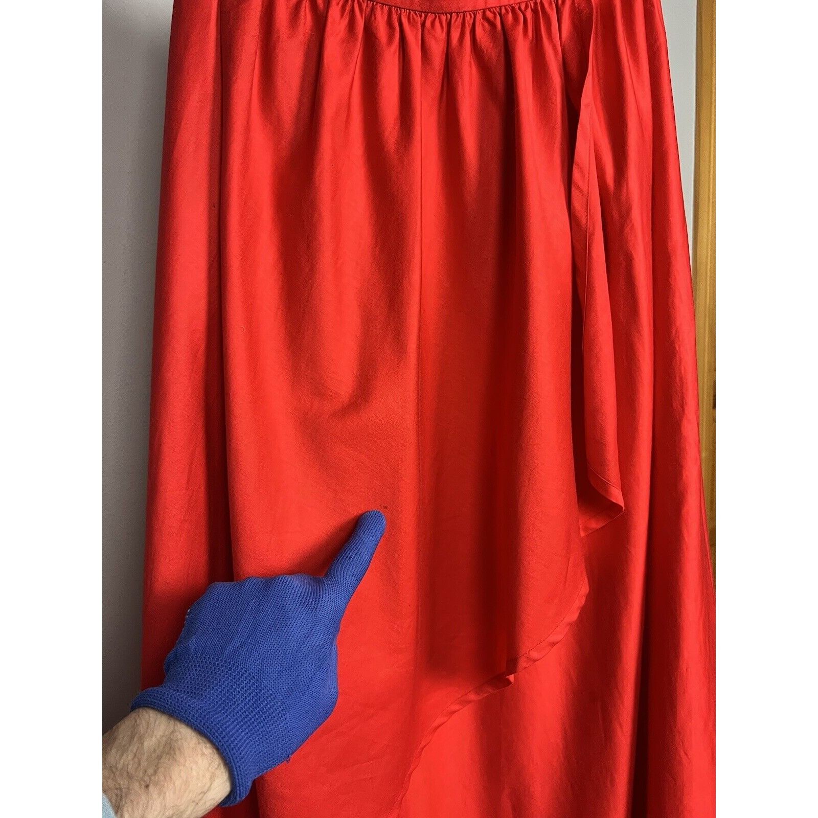 Yves Saint Laurent RARE! YSL Saint Laurent Variation VTG Red Long Wrap Skirt Si Size 29" - 8 Thumbnail