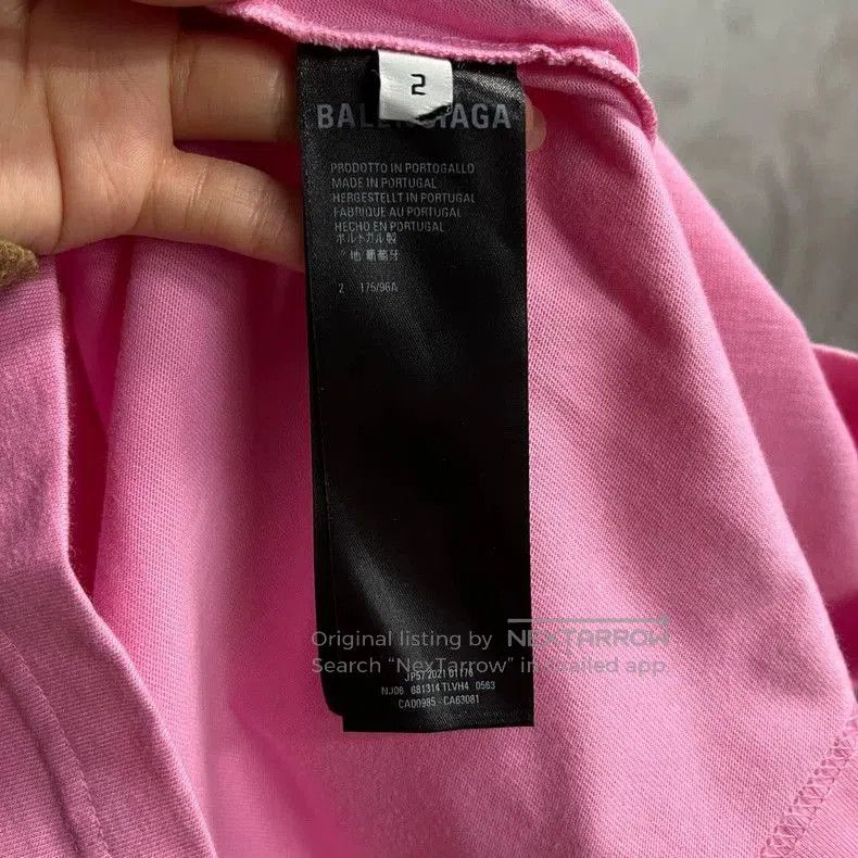 Balenciaga Pink Balenciaga Bebe Logo Short Sleeve T. Size US S / EU 44-46 / 1 - 4 Thumbnail