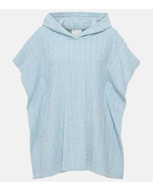 o1srvl11e1225 4G Cotton-Blend Terry Poncho in Blue