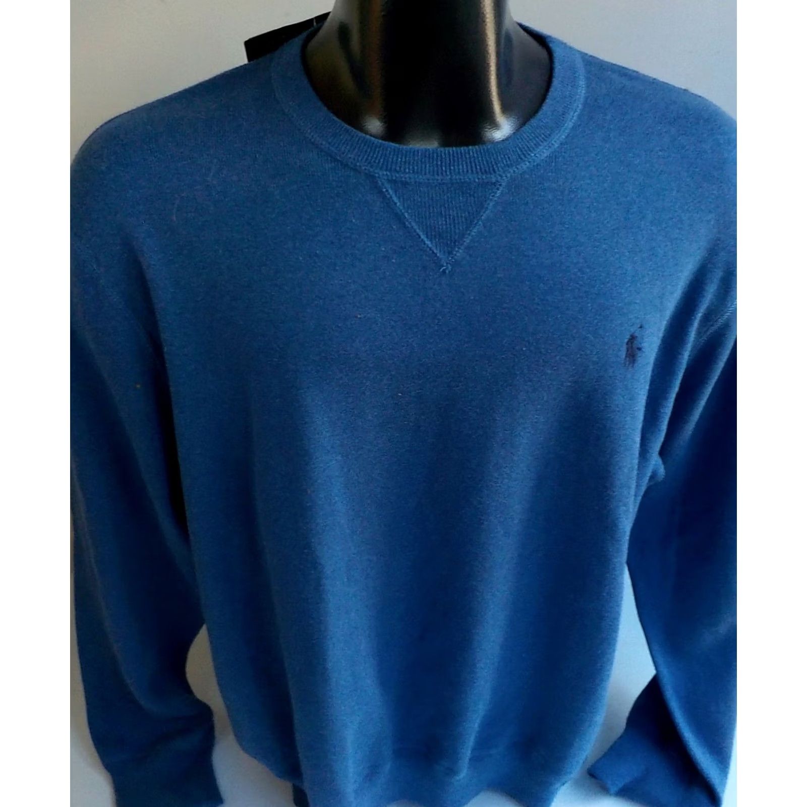 Polo Ralph Lauren VINTAGE Polo Ralph Lauren Crewneck Sweater Blue 100% Cotton XXL NWT Men Knit Pullover Shirt Size US XXL / EU 58 / 5 - 2 Thumbnail