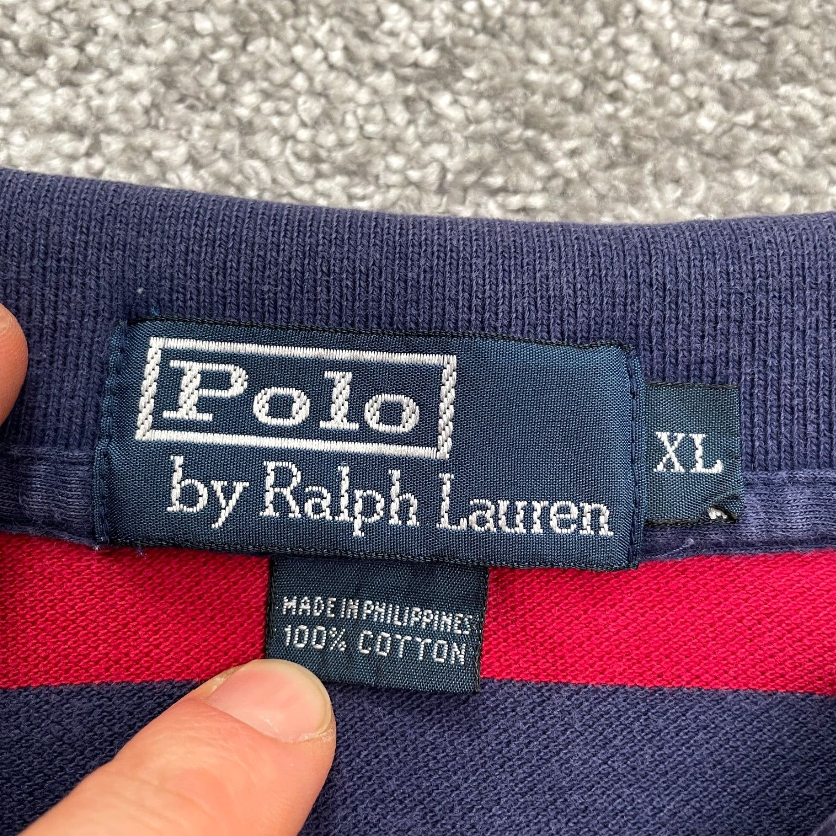 Ralph Lauren VINTAGE Polo Ralph Lauren Polo Shirt Mens XL Red Blue Striped Short Sleeve Cotton Golf Size US XL / EU 56 / 4 - 6 Thumbnail